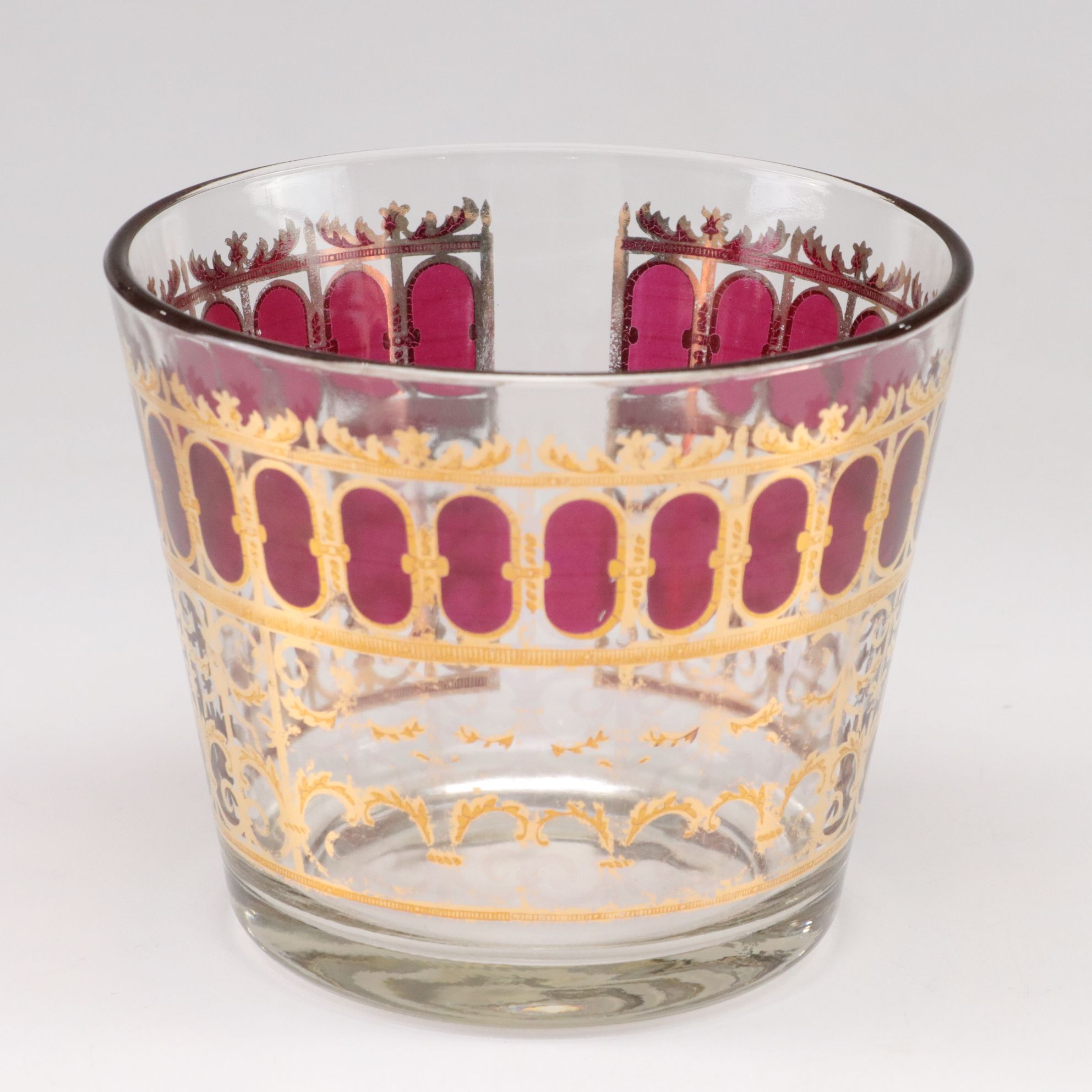 Culver Ferris Wheel Bar Caddy with 22K Accented Glassware, Mid-20th Century