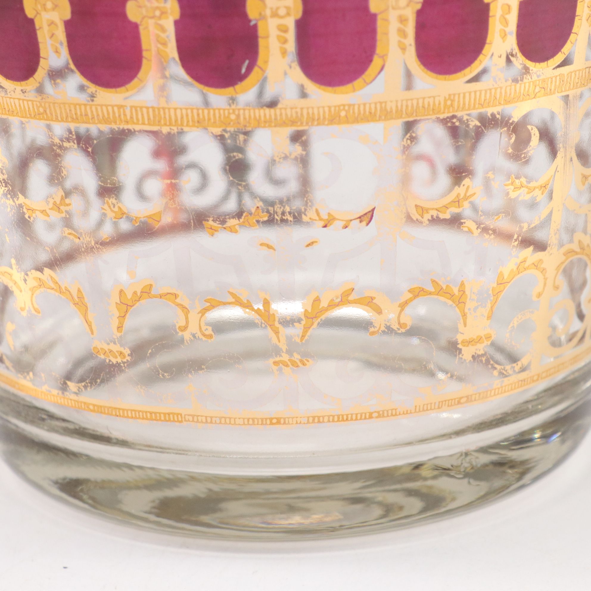 Culver Ferris Wheel Bar Caddy with 22K Accented Glassware, Mid-20th Century