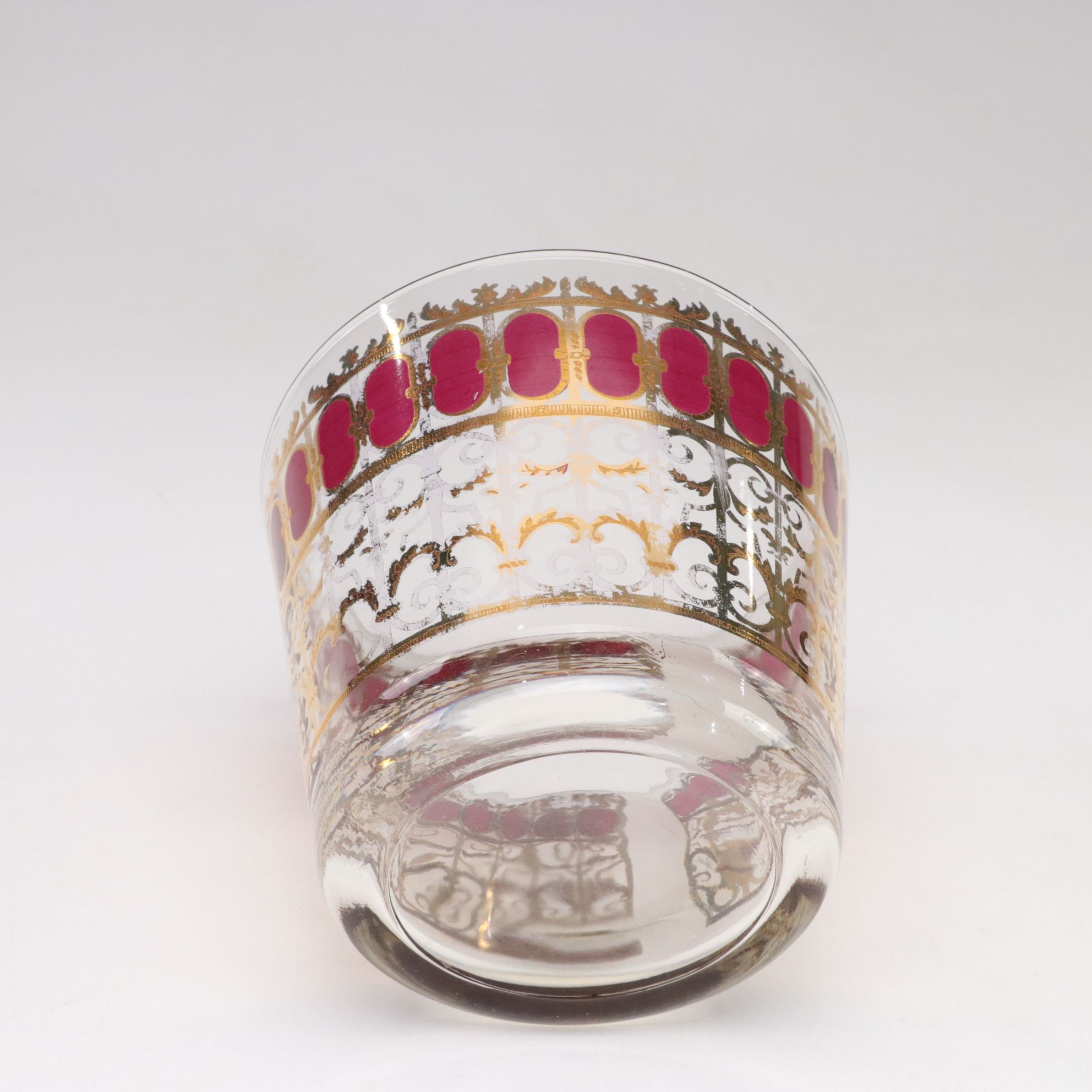 Culver Ferris Wheel Bar Caddy with 22K Accented Glassware, Mid-20th Century