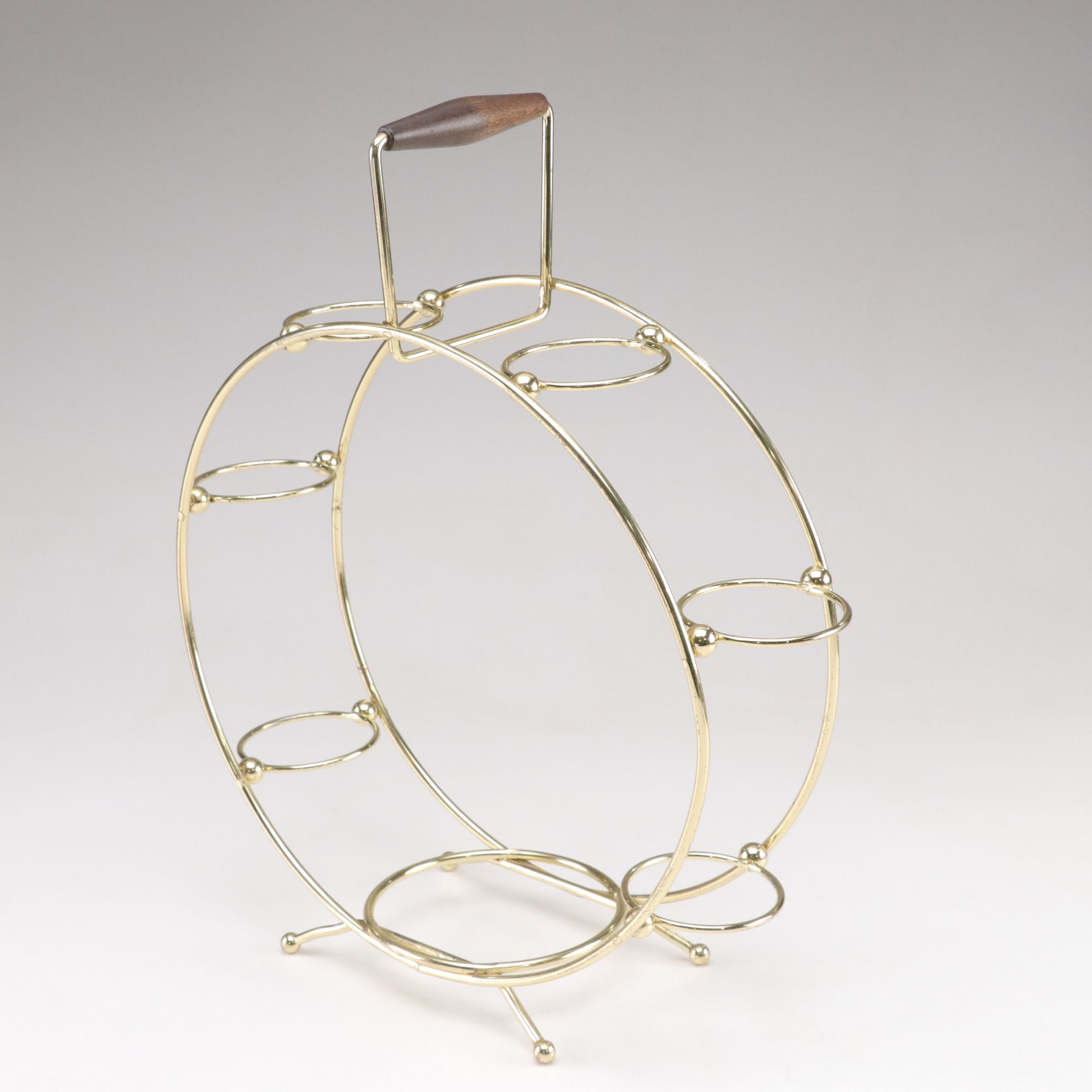 Culver Ferris Wheel Bar Caddy with 22K Accented Glassware, Mid-20th Century