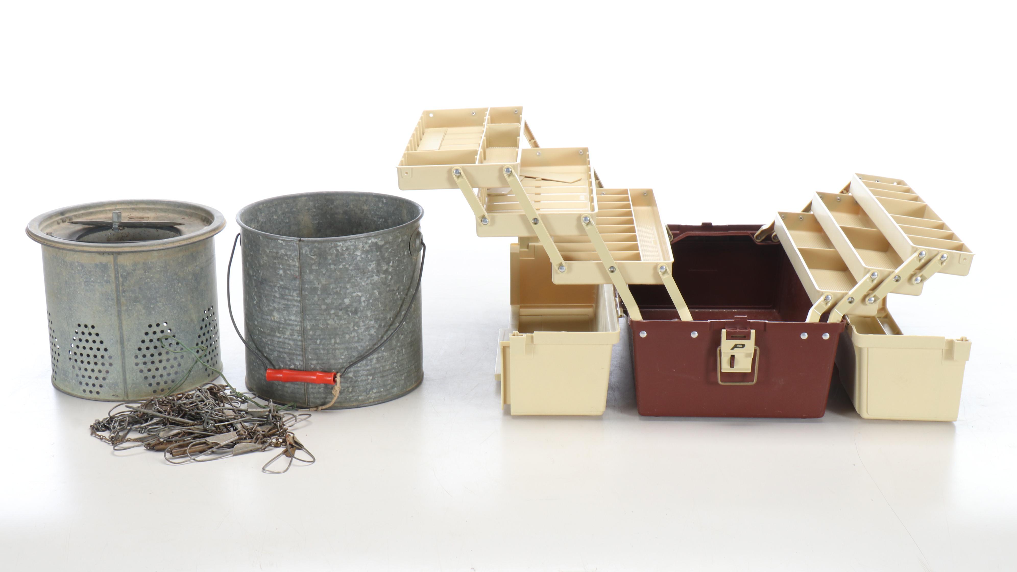 Plano Fishing Tackle Box, Carbomax Rod, Bait Bucket, and More Fishing Gear
