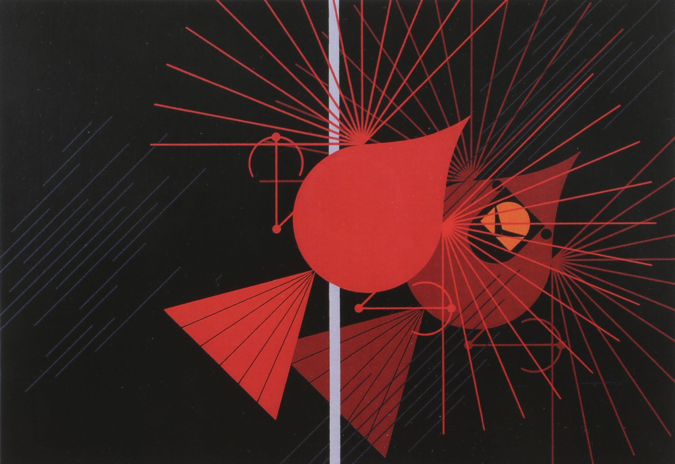 Offset Lithograph after Charley Harper "Seeing Red"