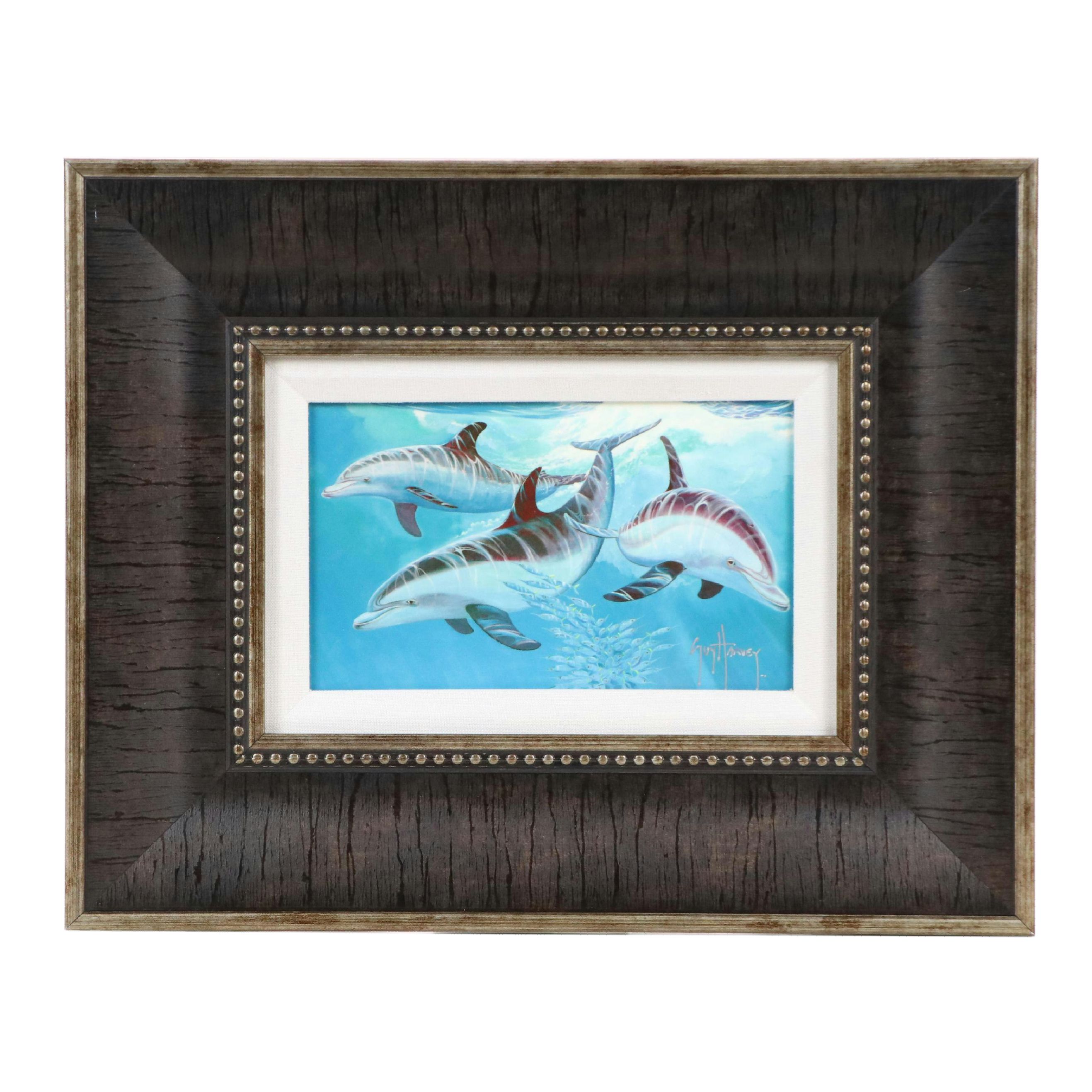 Guy Harvey Giclée of Dolphins "Nosin' Around," 21st Century
