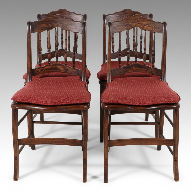 Set of Four Early Victorian Rosewood Grained Side Chairs