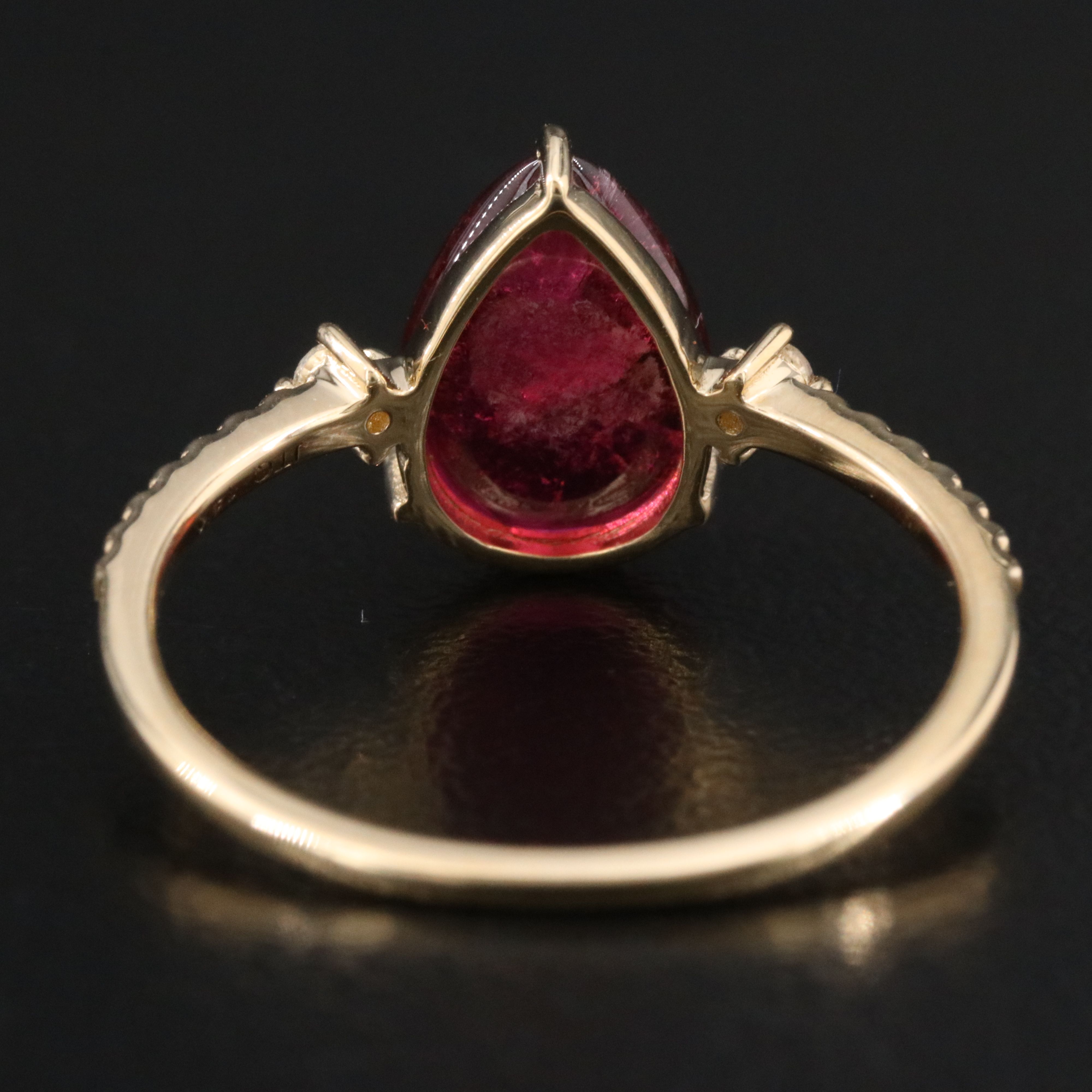 14K Pink Tourmaline and White Sapphire Ring