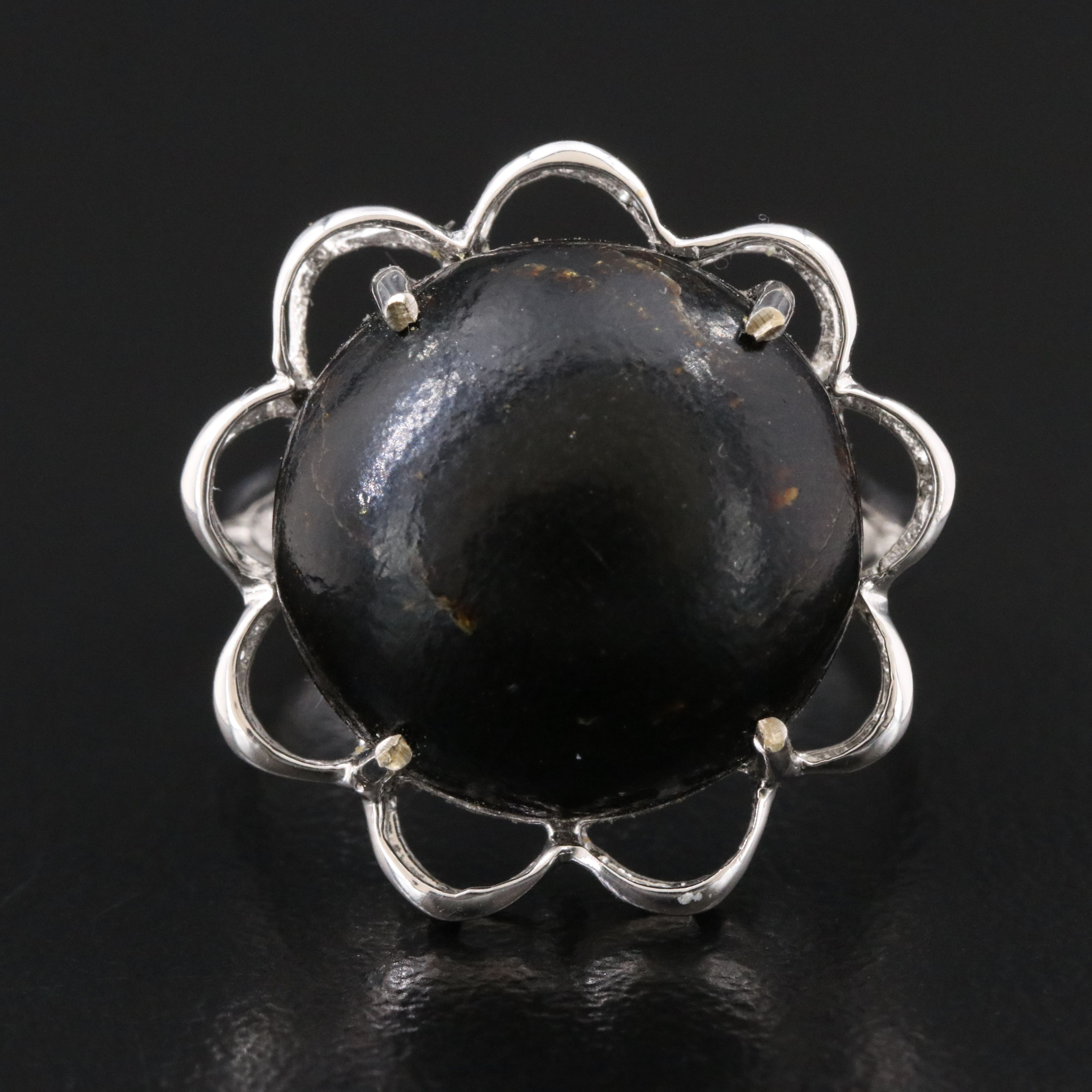 14K Black Coral Ring