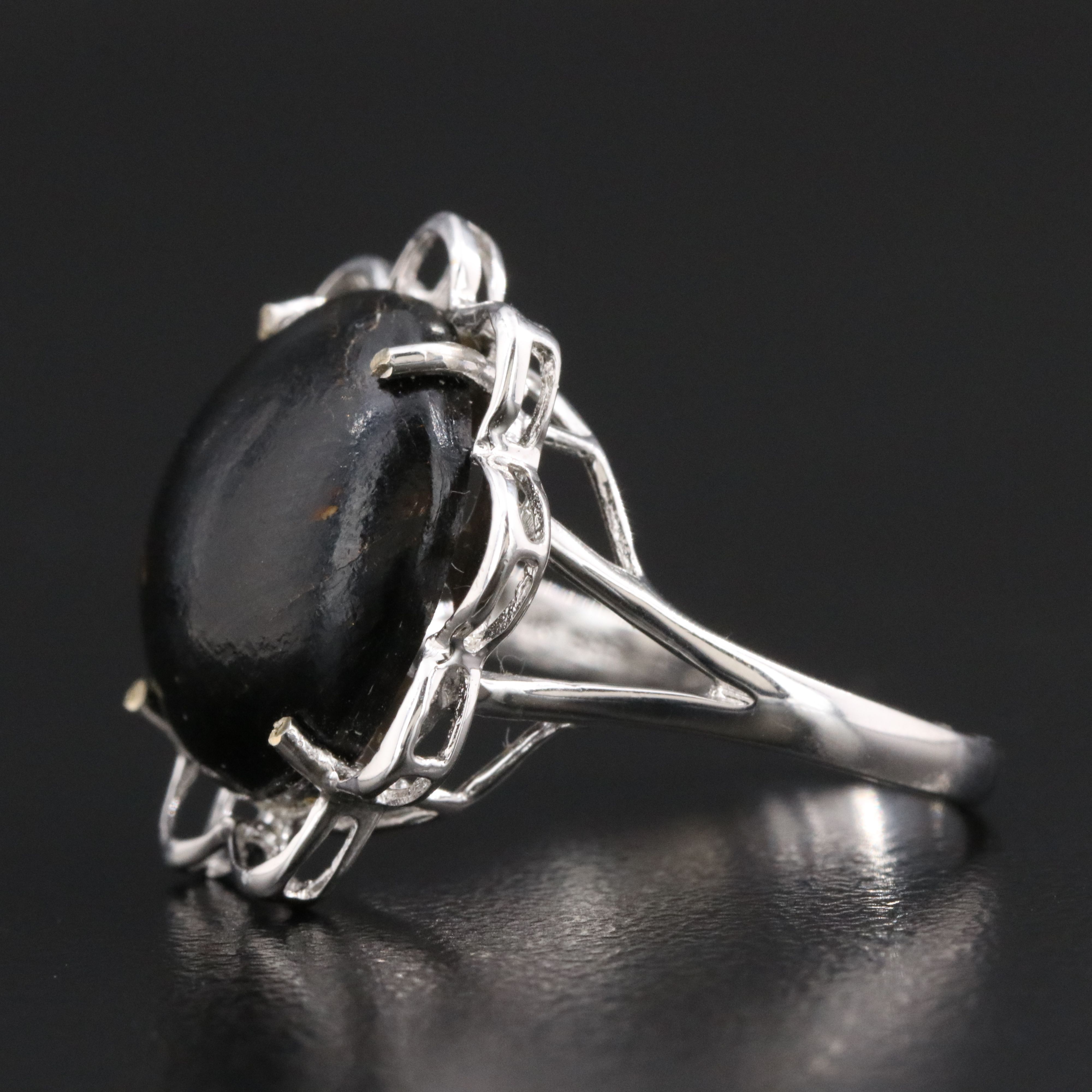 14K Black Coral Ring