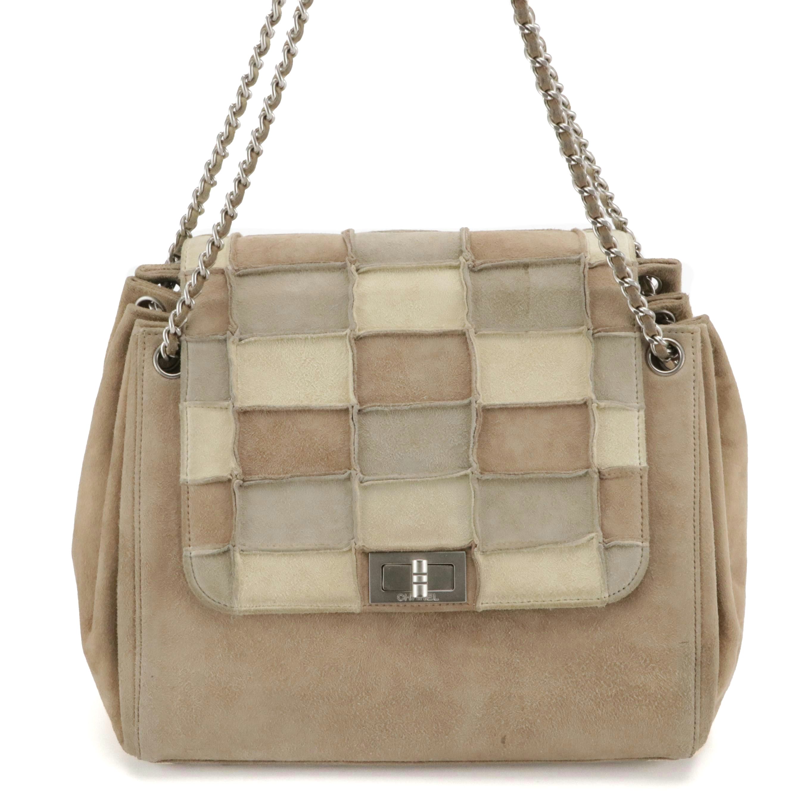 Chanel Patchwork Flap Bag in Neutral Suede