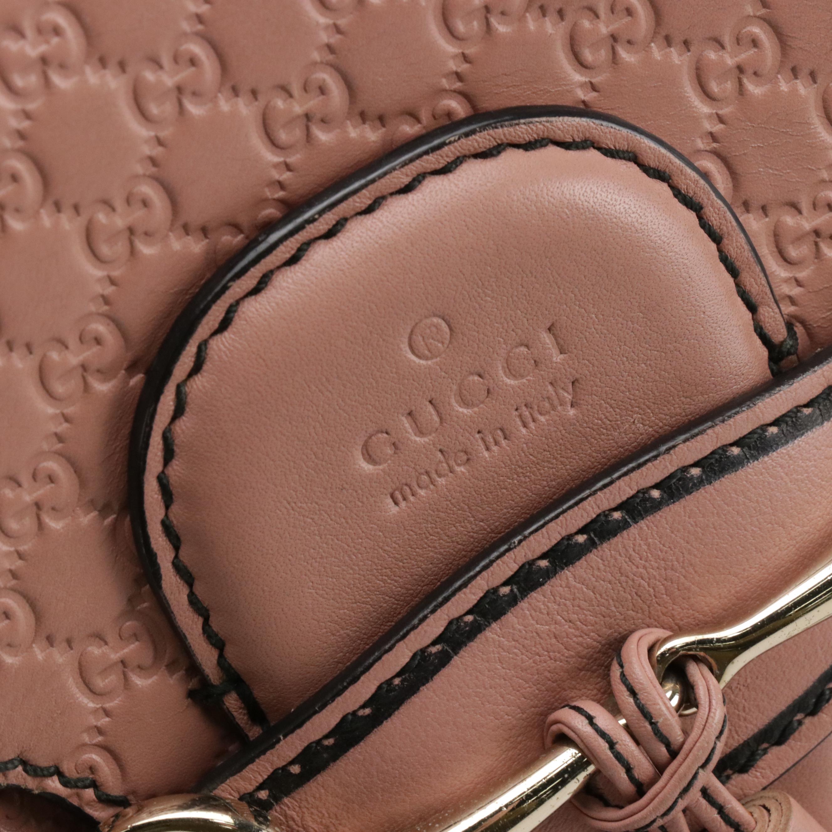 Gucci Medium Emily Chain Shoulder Bag in Pink Microguccissima Leather