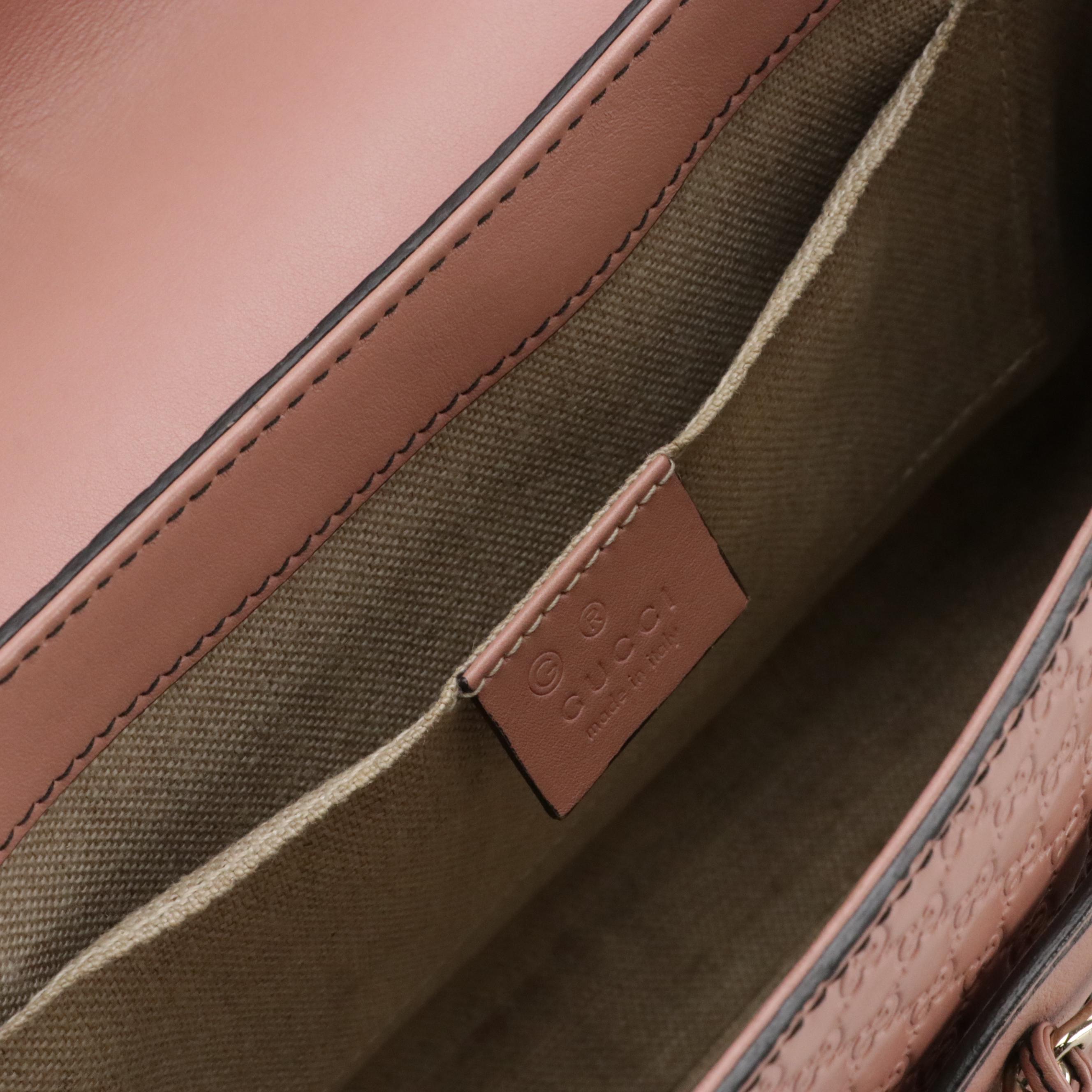 Gucci Medium Emily Chain Shoulder Bag in Pink Microguccissima Leather