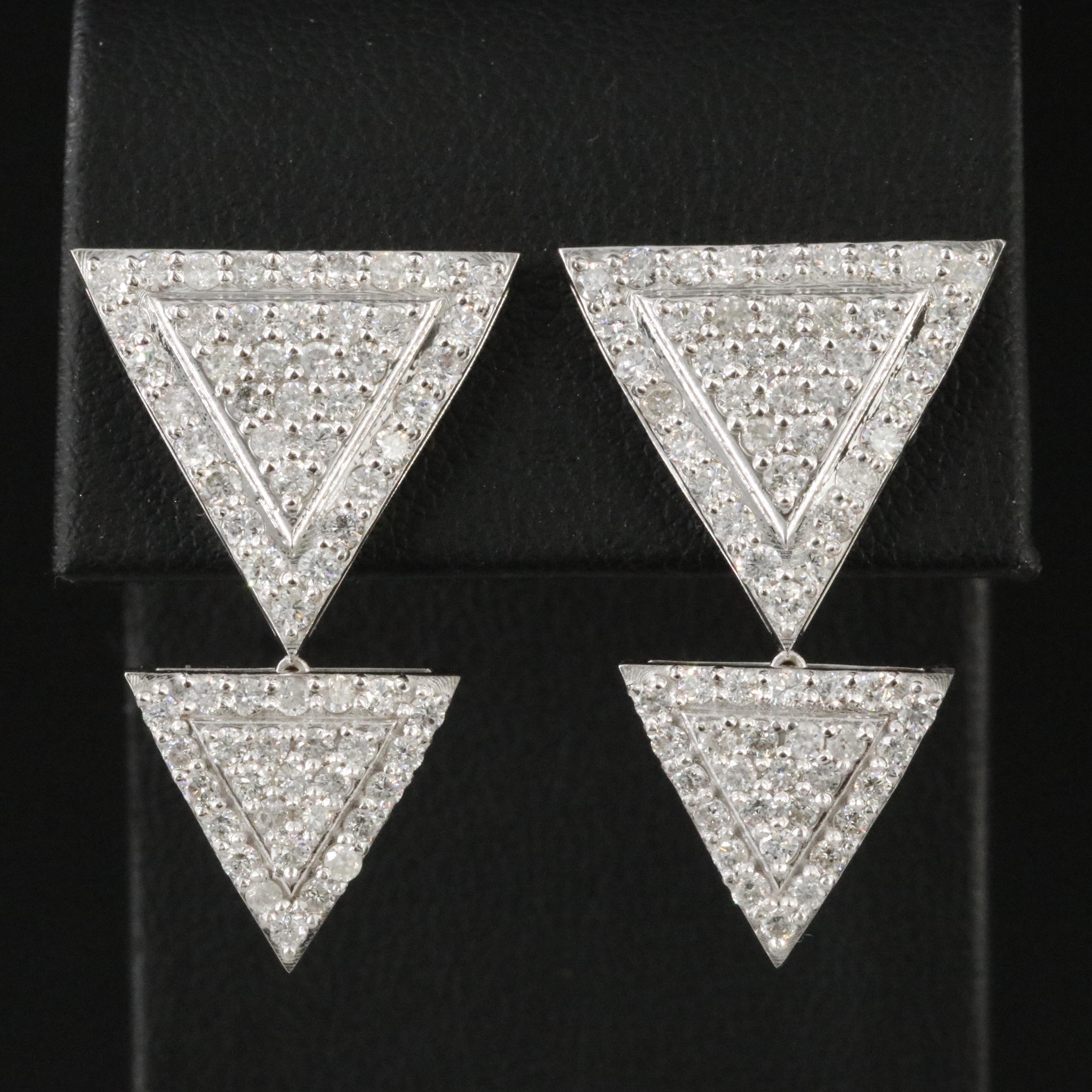 14K 2.88 CTW Diamond Triangle Earrings