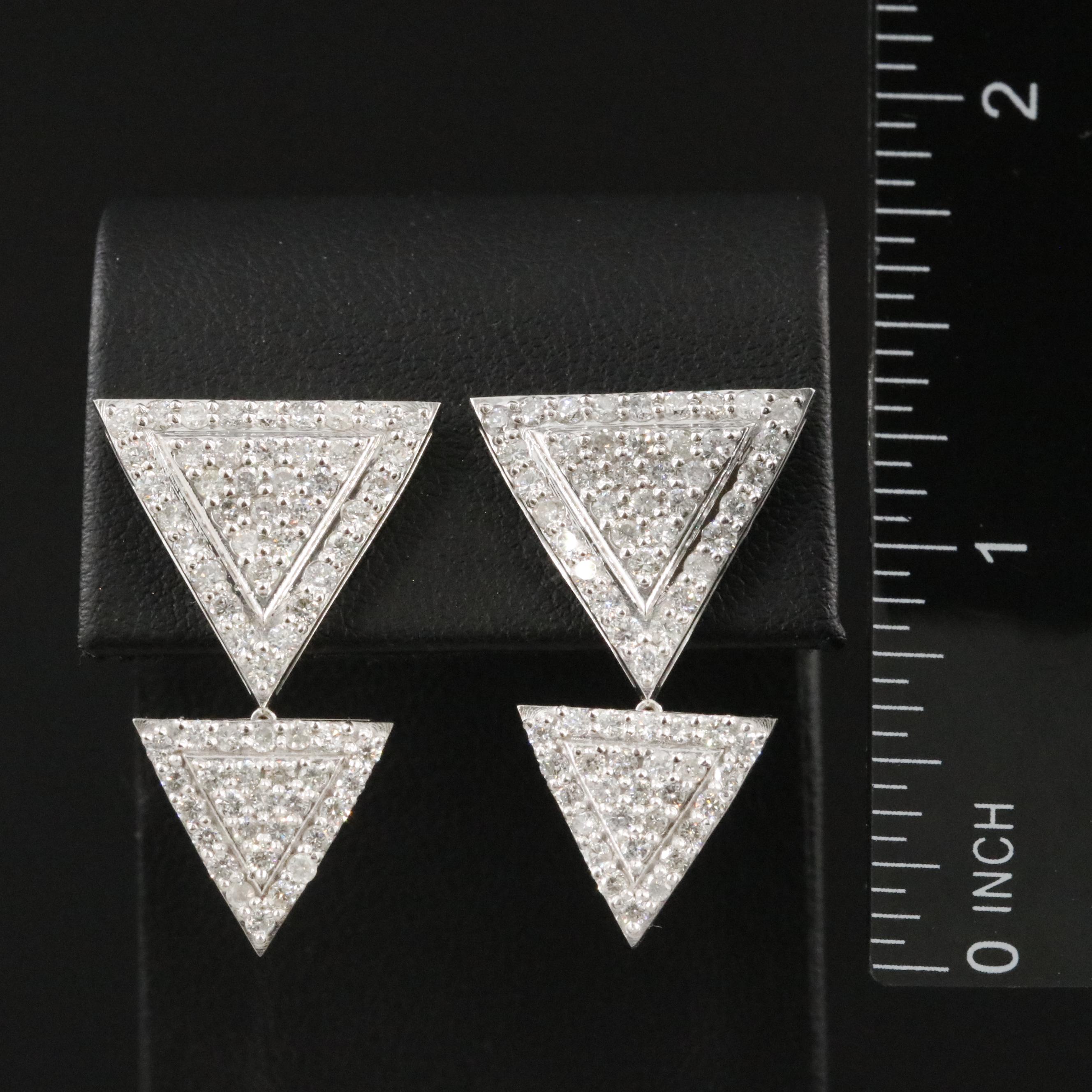 14K 2.88 CTW Diamond Triangle Earrings