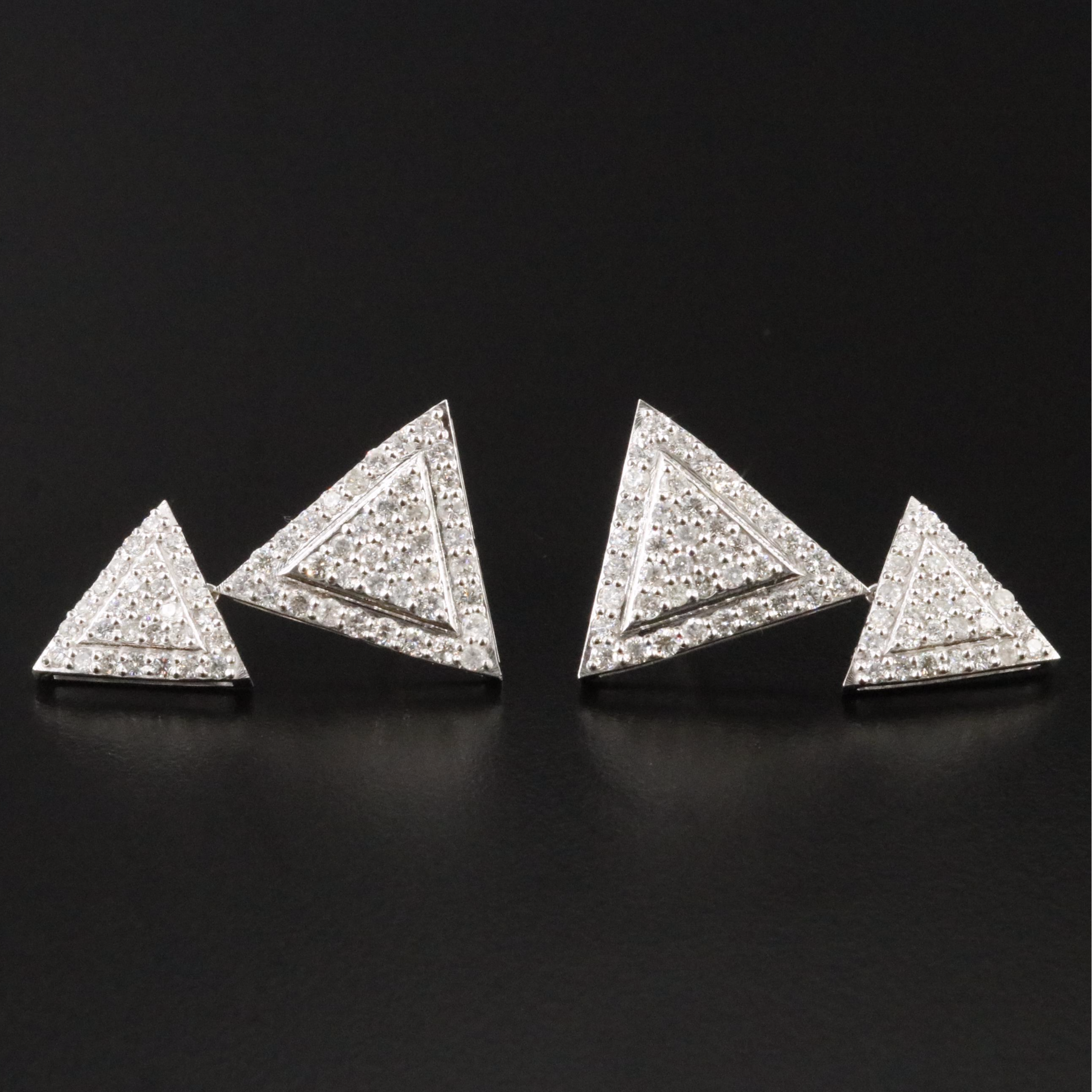 14K 2.88 CTW Diamond Triangle Earrings