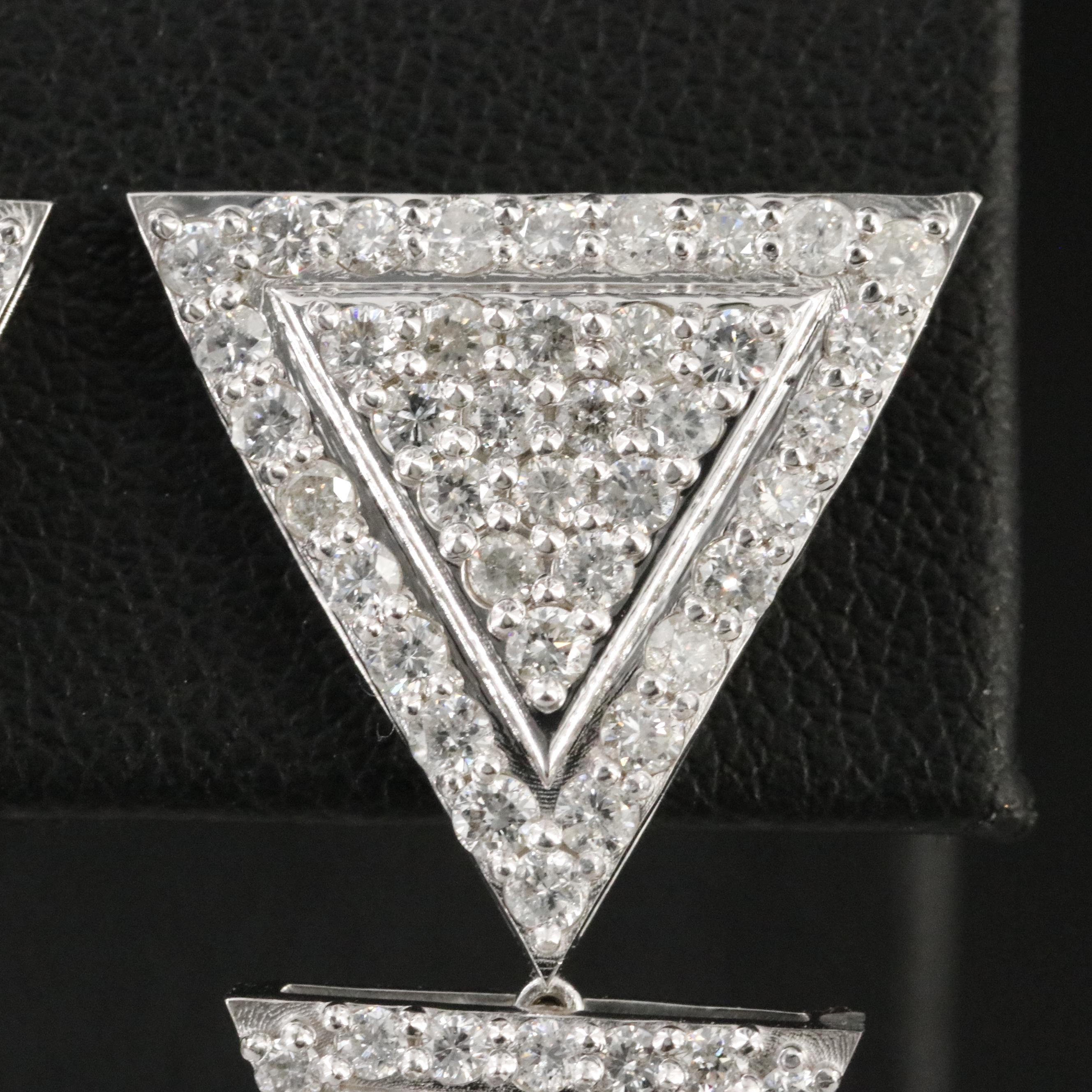 14K 2.88 CTW Diamond Triangle Earrings