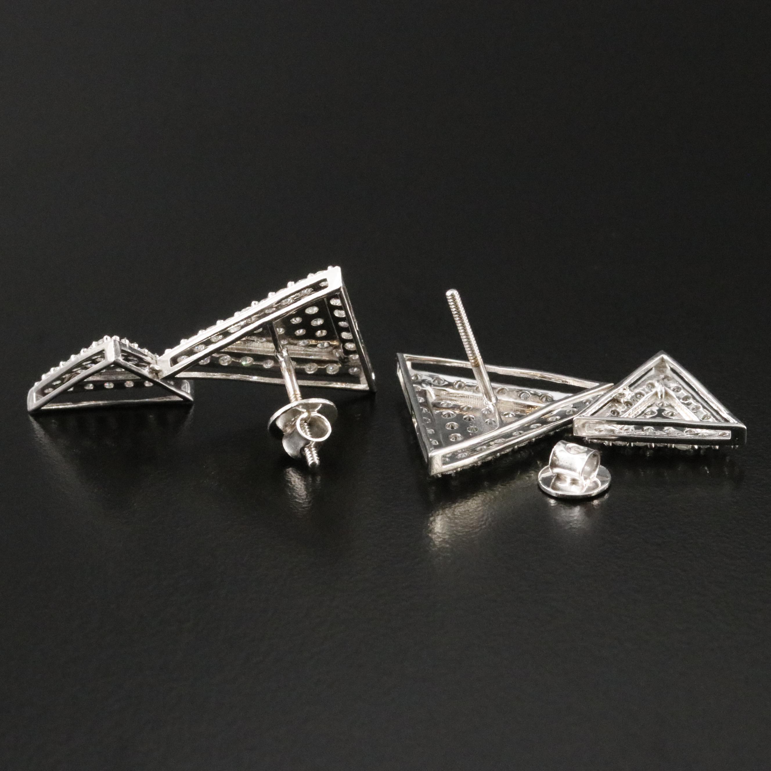 14K 2.88 CTW Diamond Triangle Earrings
