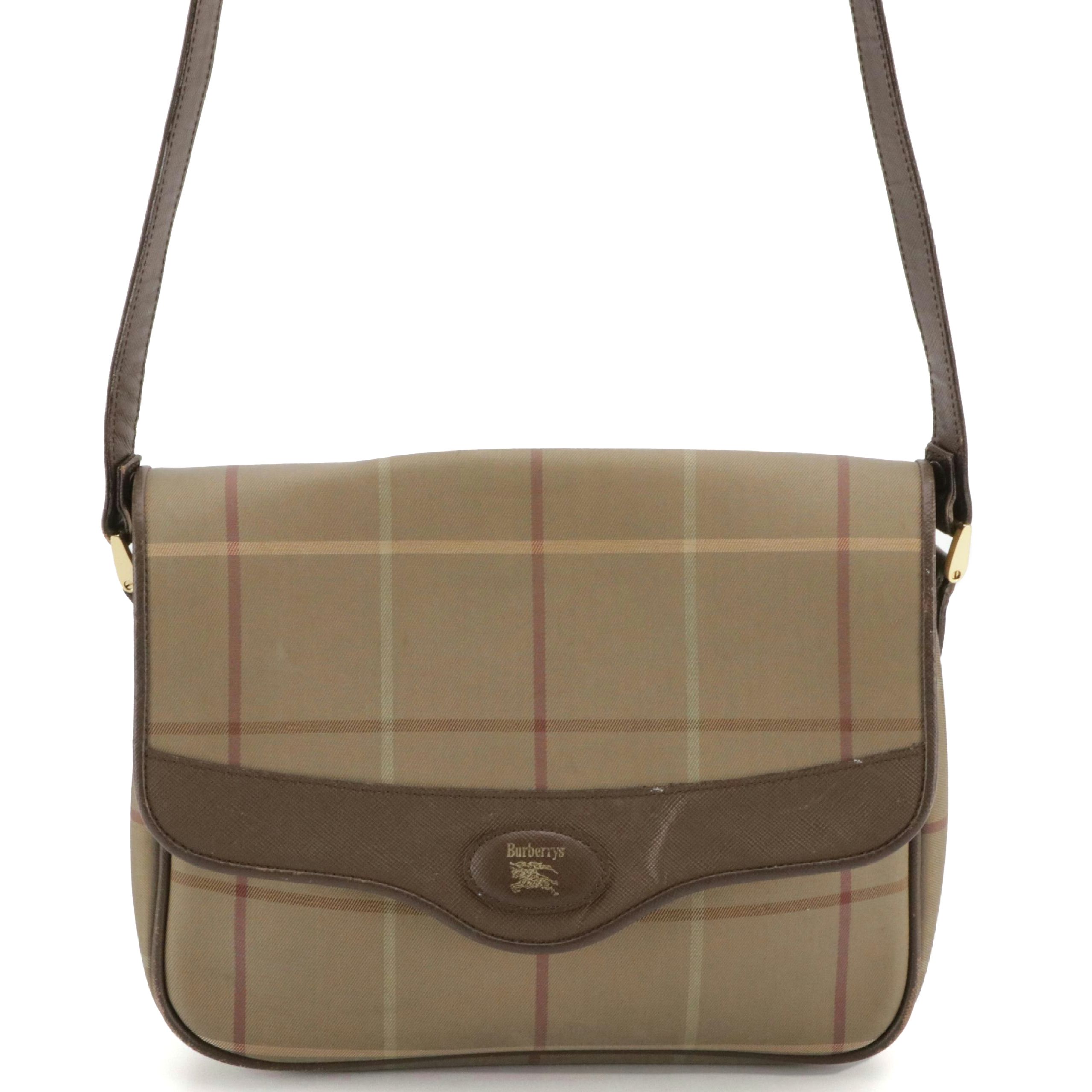 Burberrys Vintage Plaid Messenger Bag