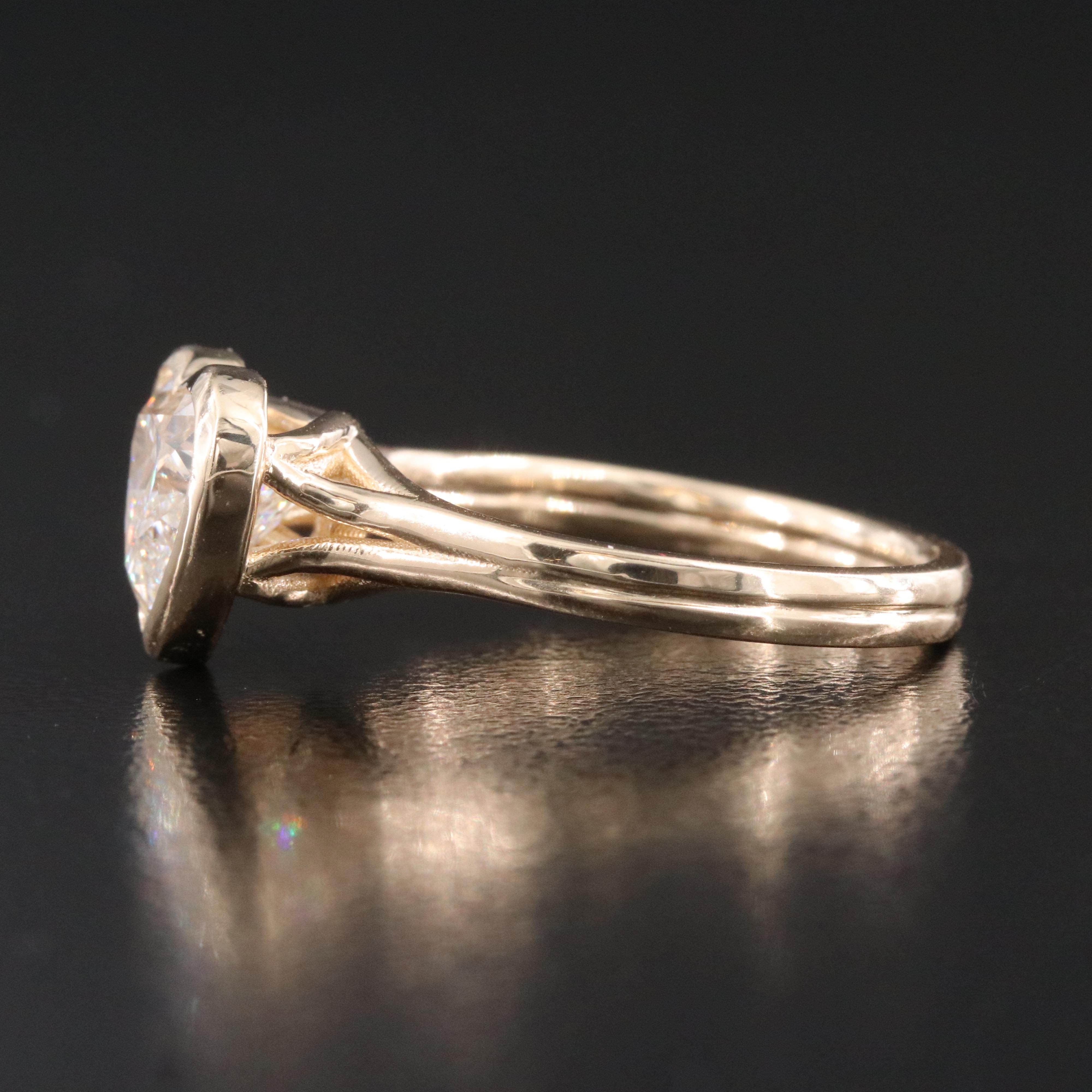 14K 2.09 CT Lab Grown Diamond Solitaire Ring with IGI Report