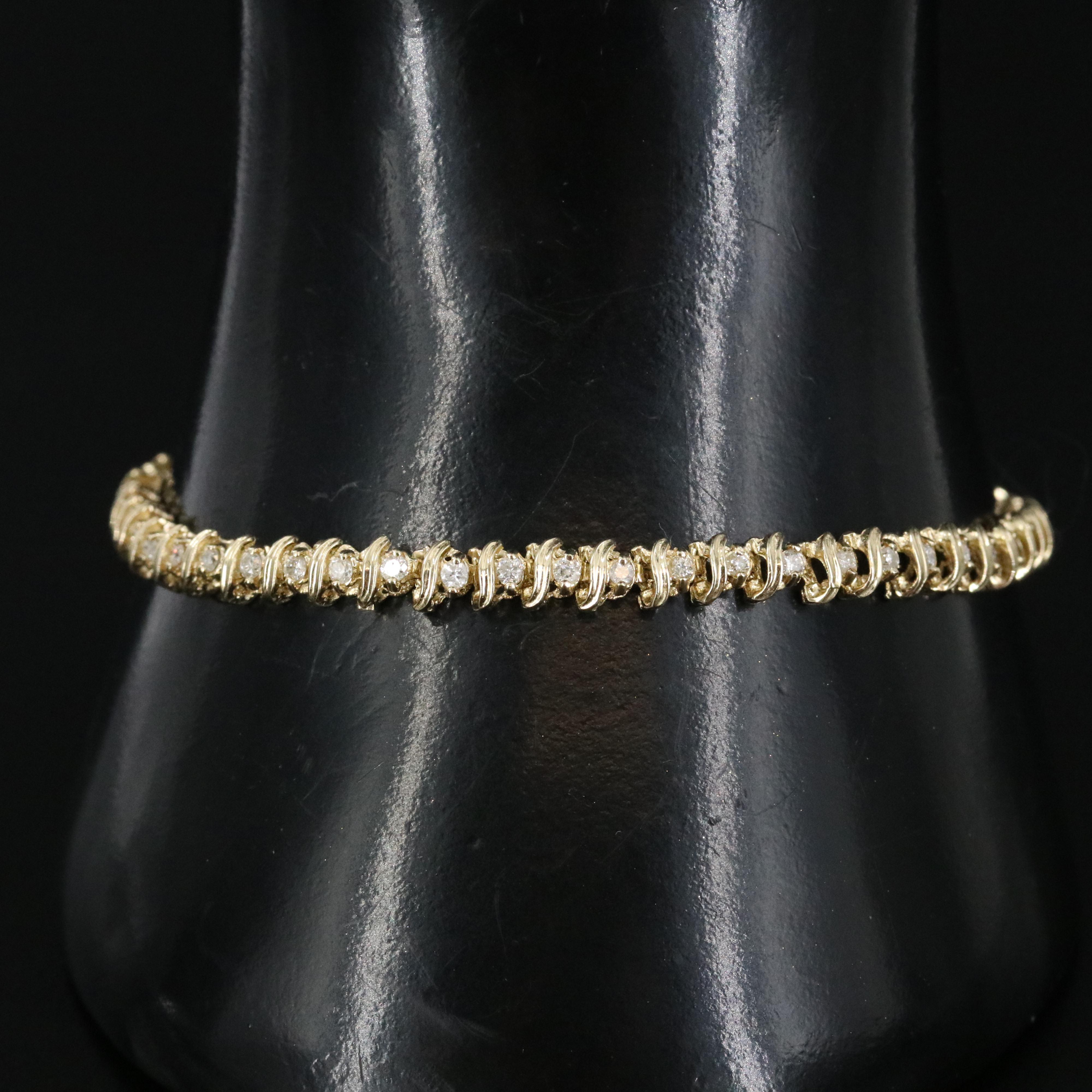 14K 1.08 CTW Diamond S-Link Bracelet