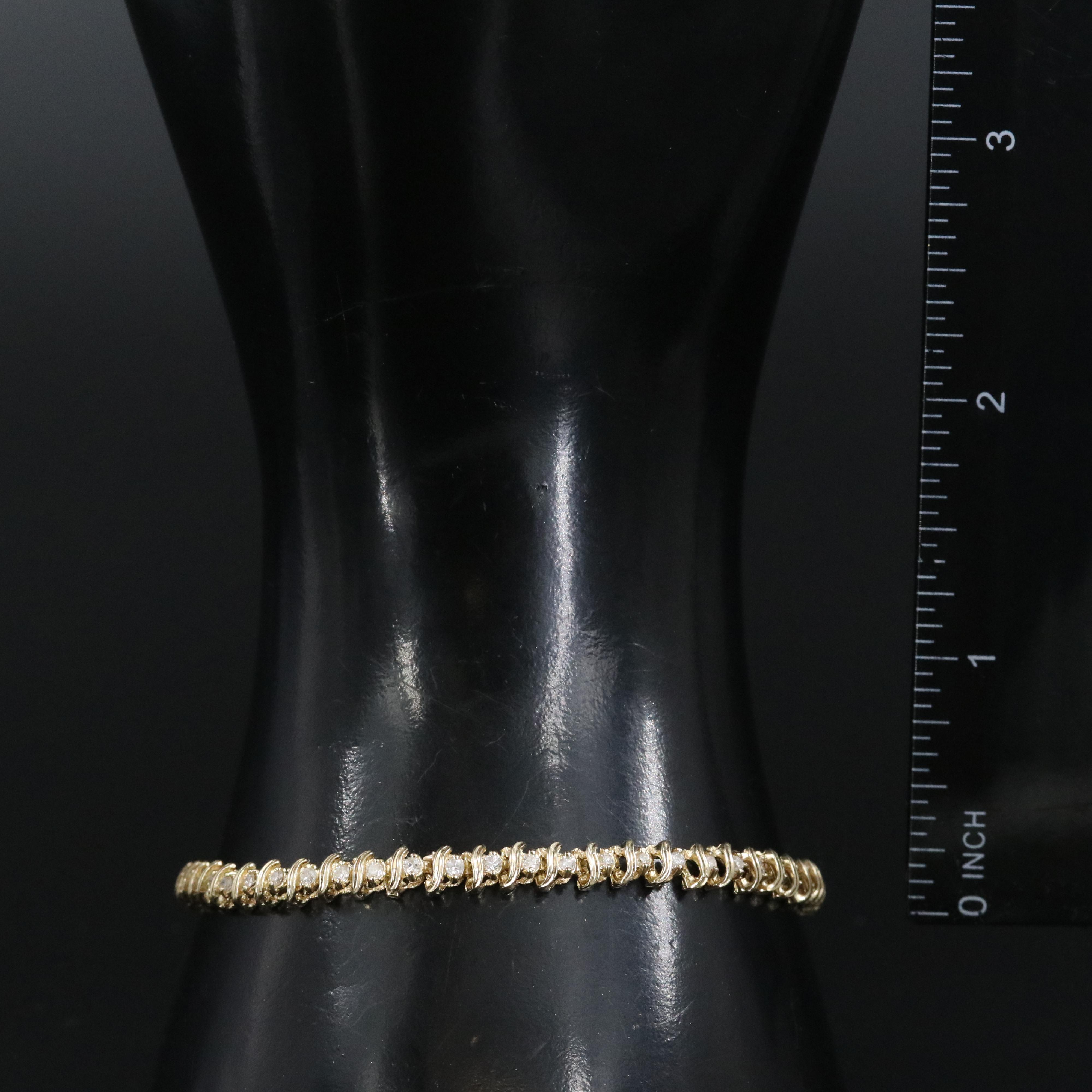 14K 1.08 CTW Diamond S-Link Bracelet