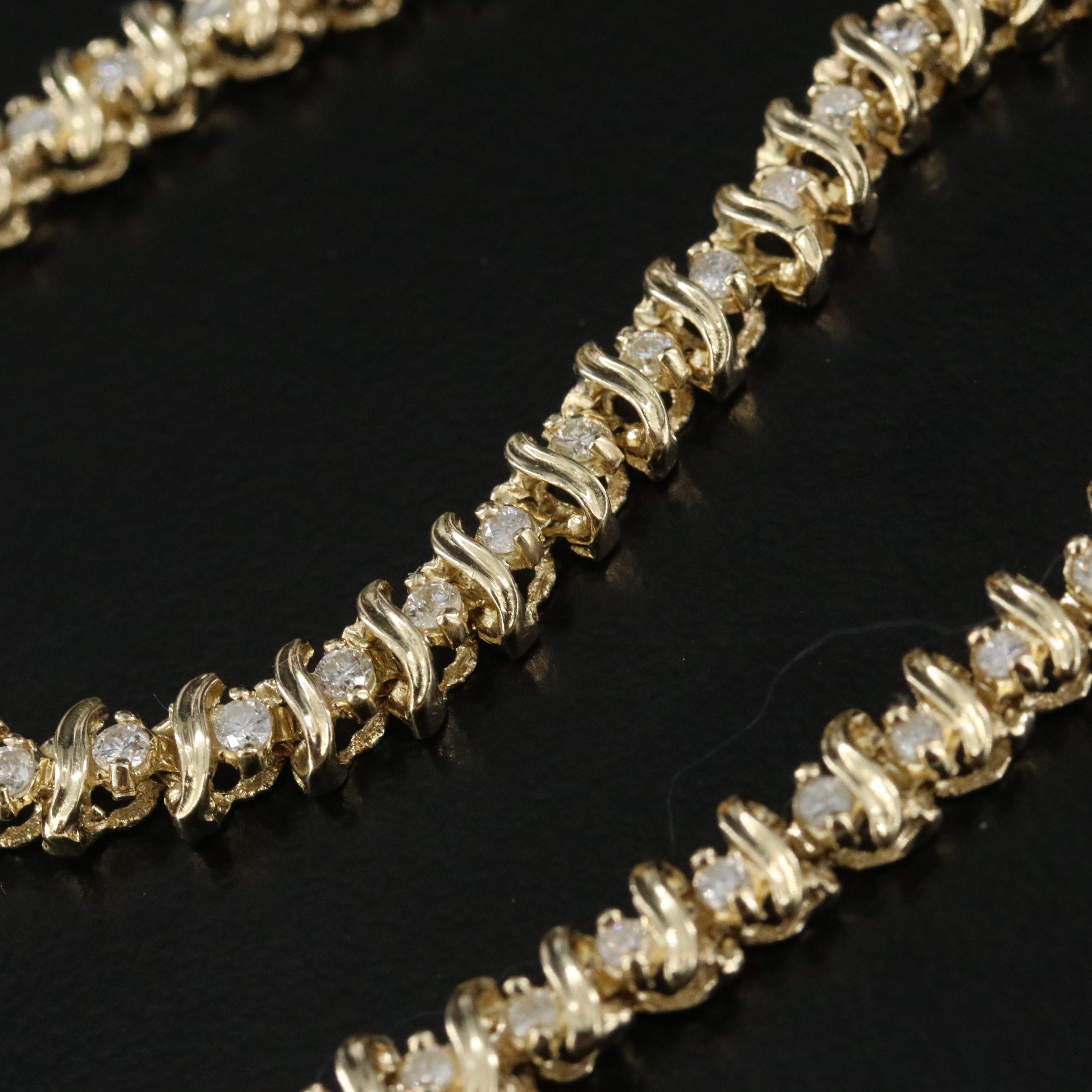 14K 1.08 CTW Diamond S-Link Bracelet