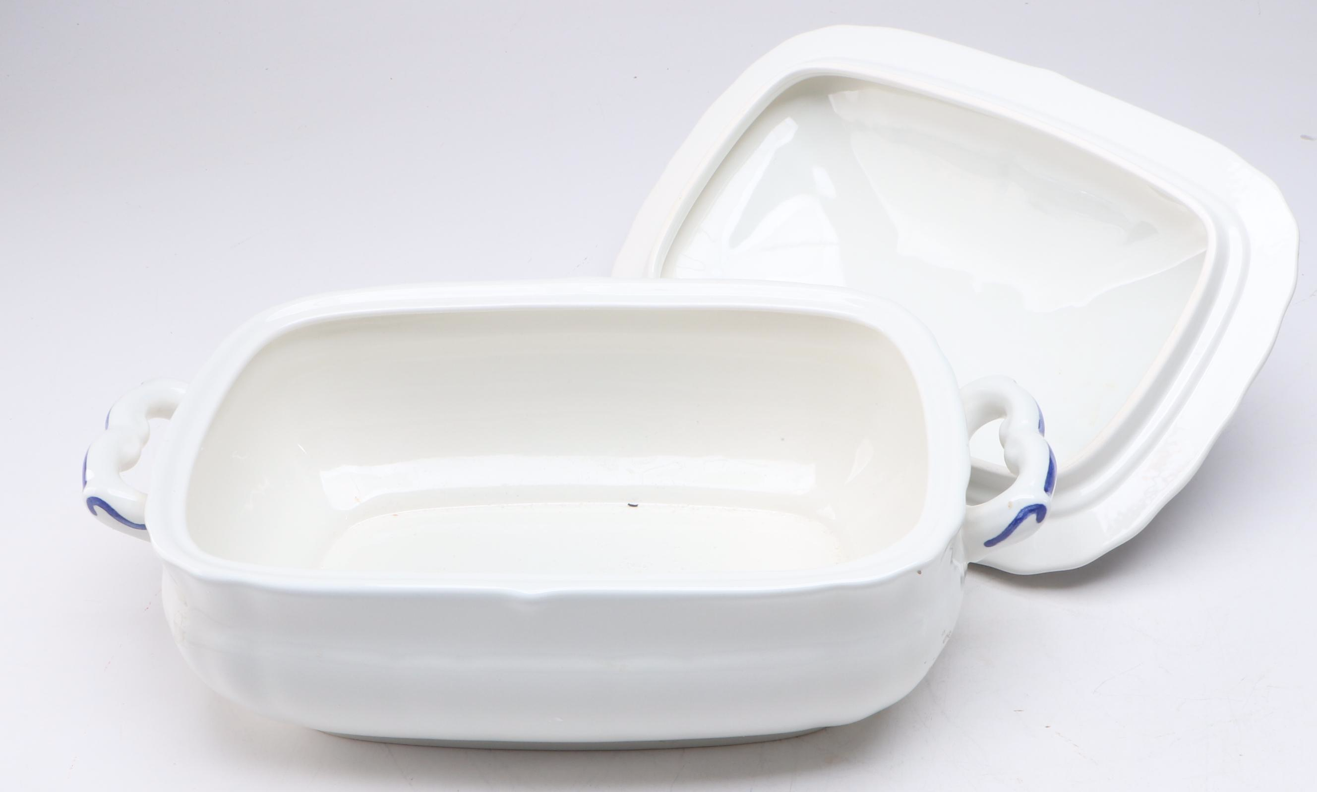 Ralph Lauren "Flynn" Blue and White Ceramic Covered Casserole and Butter Dish