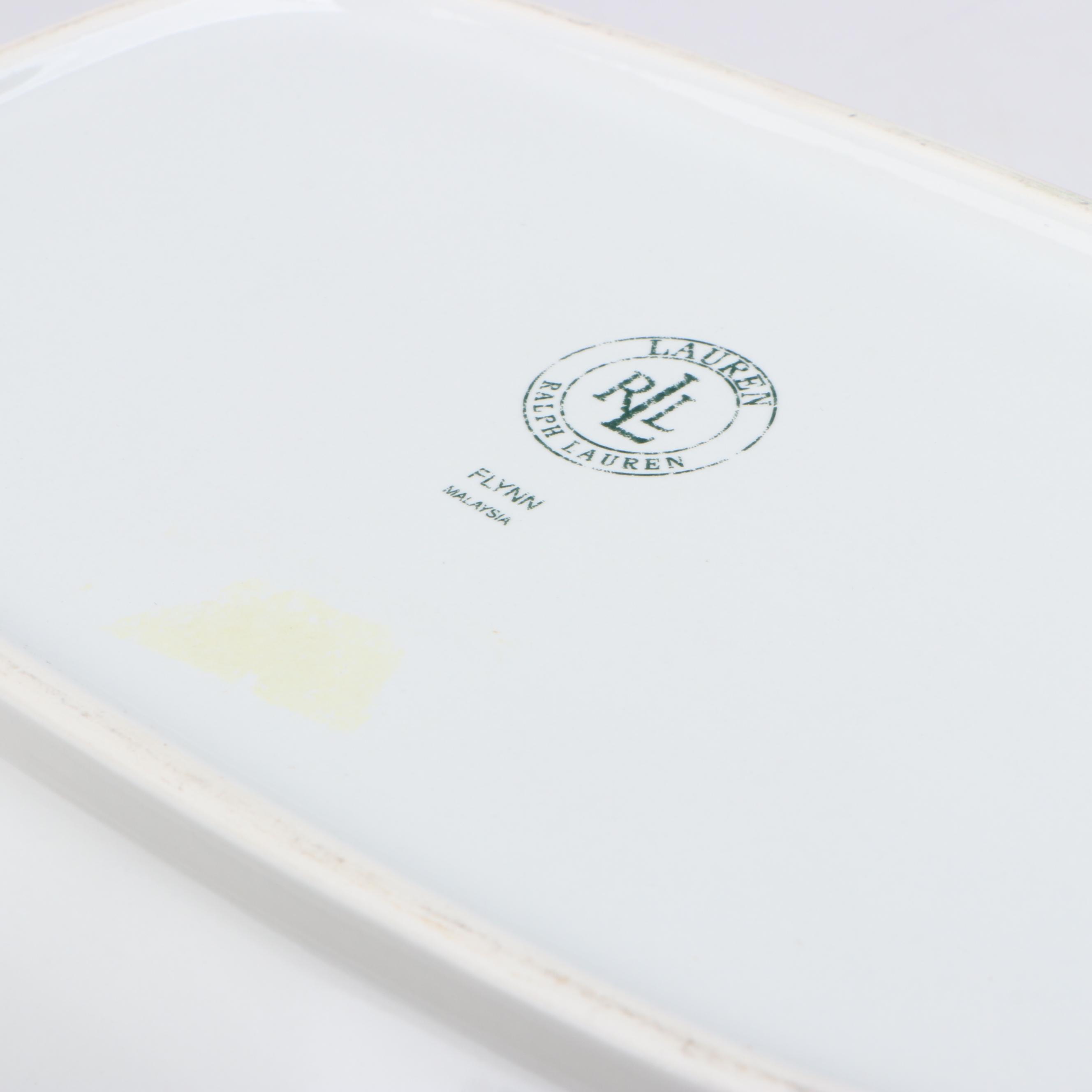 Ralph Lauren "Flynn" Blue and White Ceramic Covered Casserole and Butter Dish