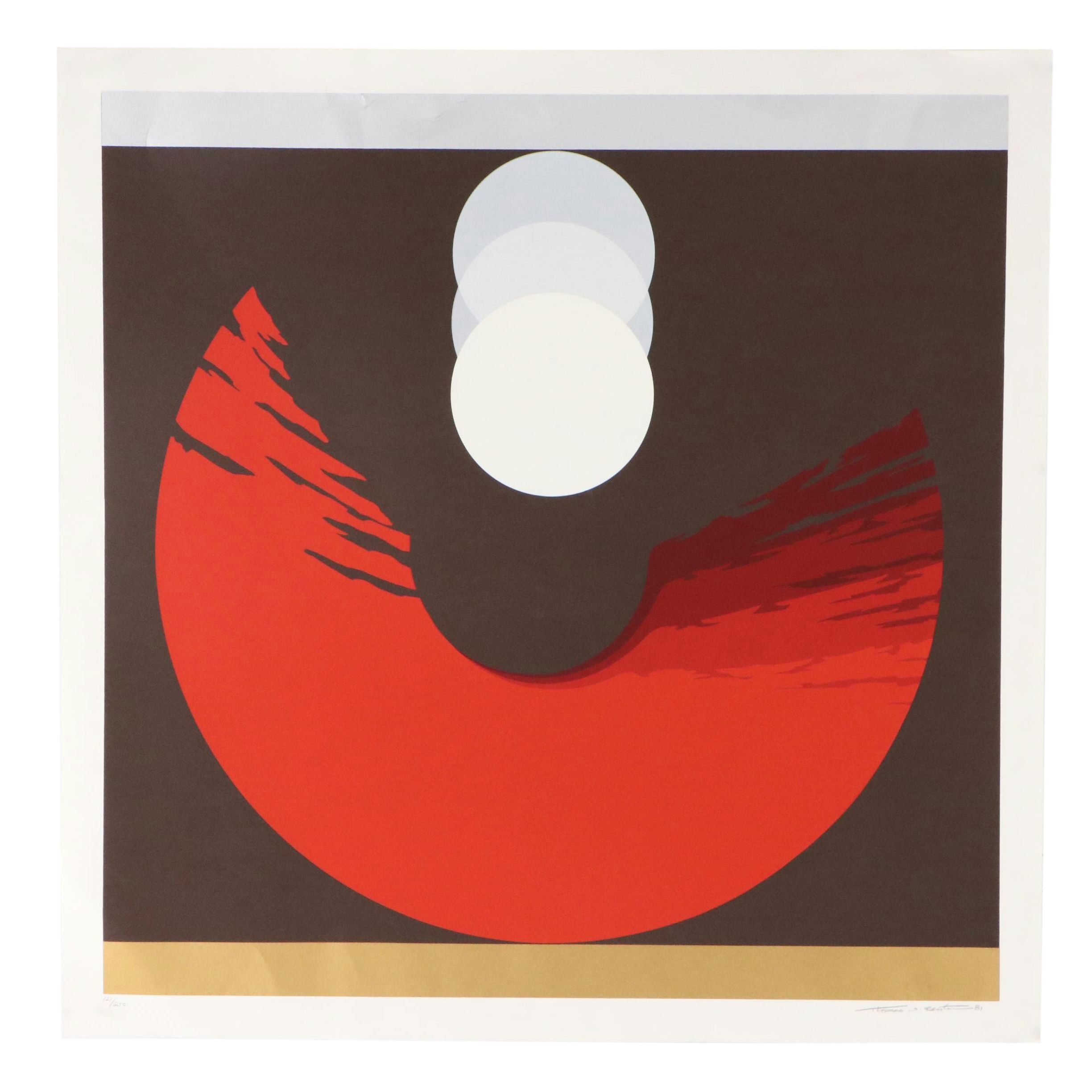 Thomas W. Benton Serigraph "Evolution Series – Red," 1981