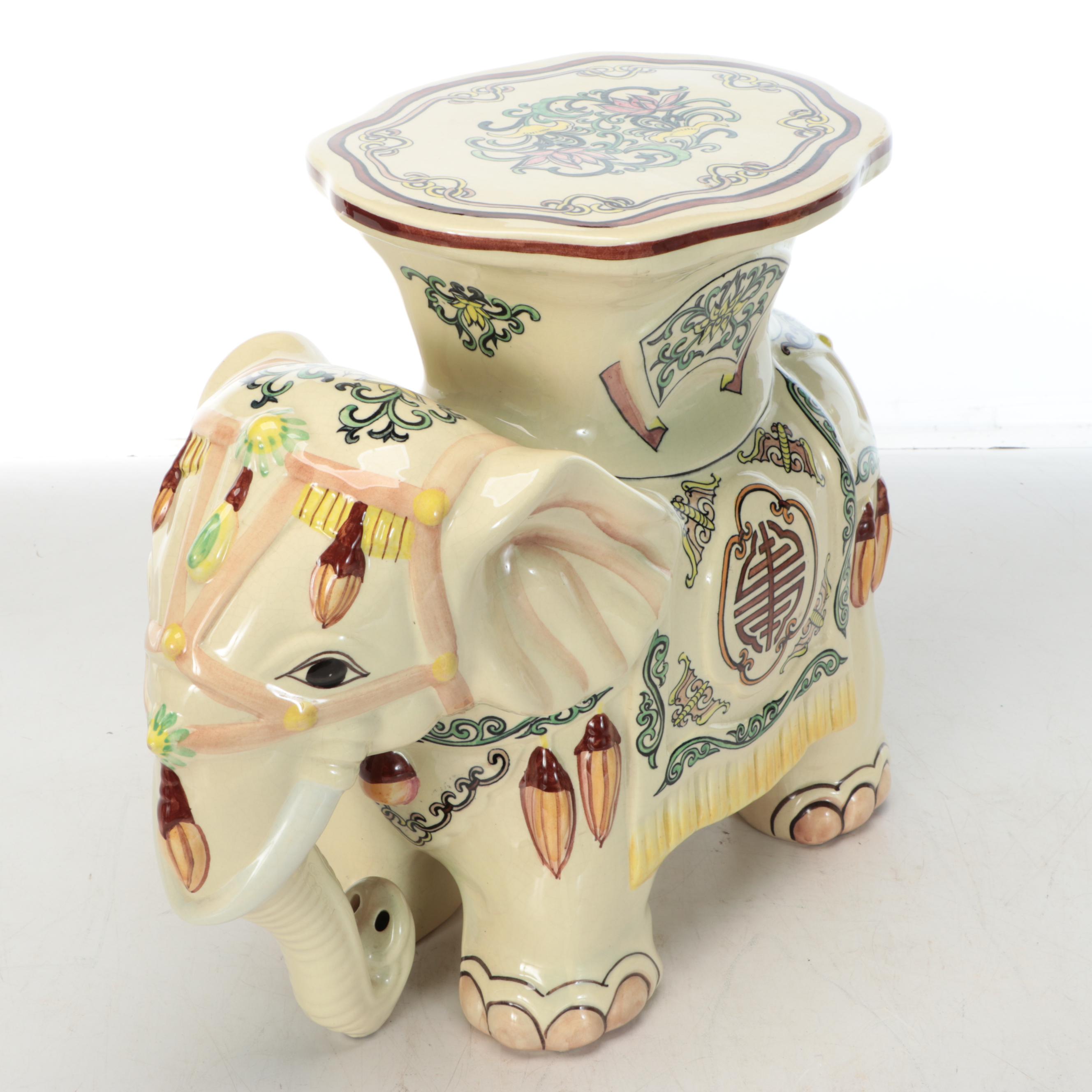 Ceramic Elephant Floor Stands