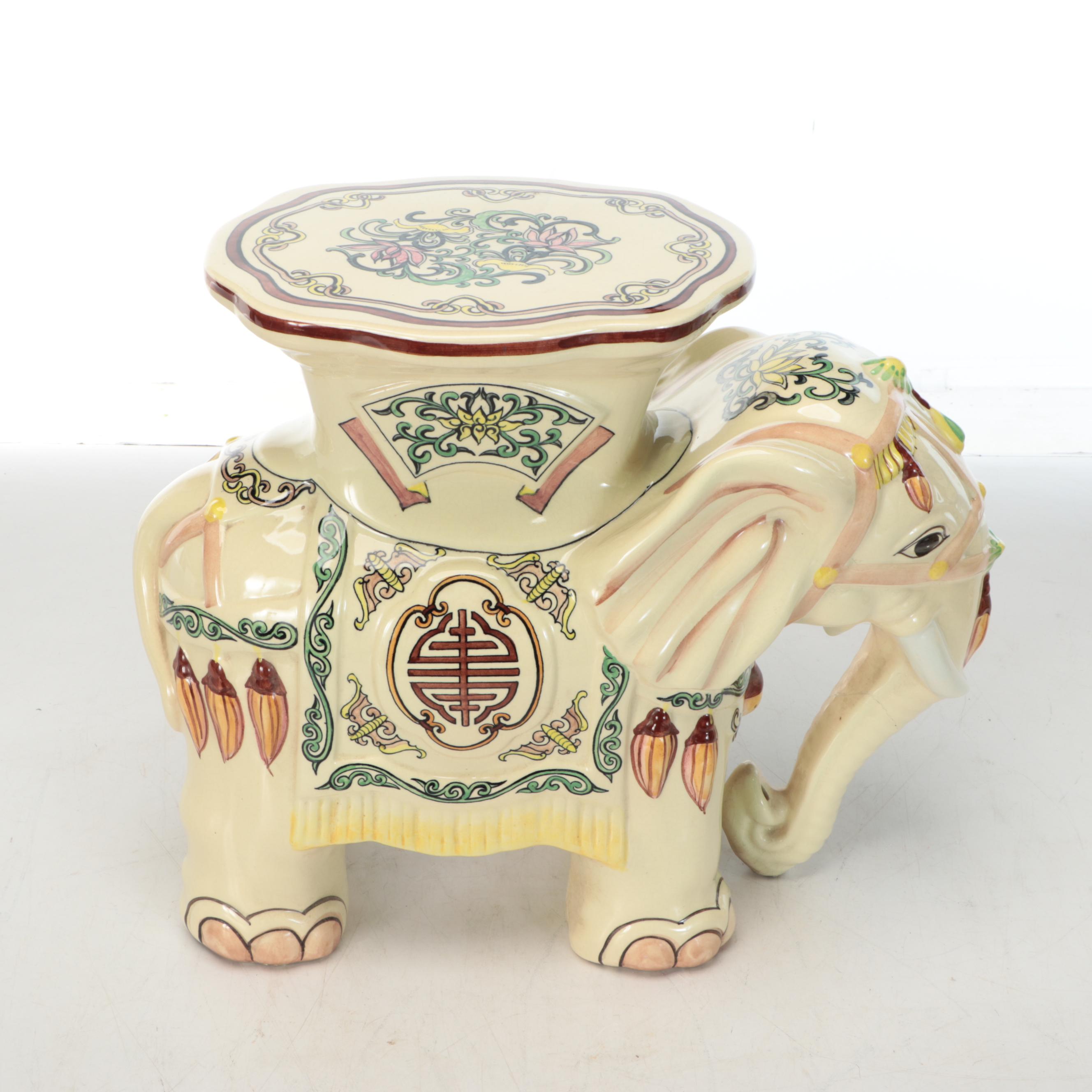 Ceramic Elephant Floor Stands