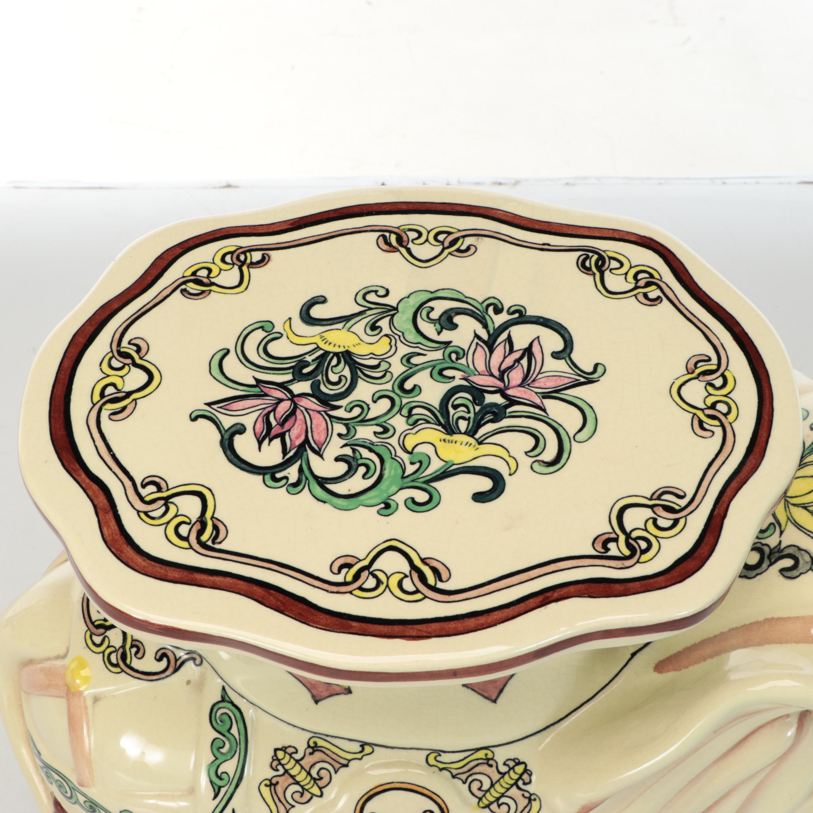 Ceramic Elephant Floor Stands