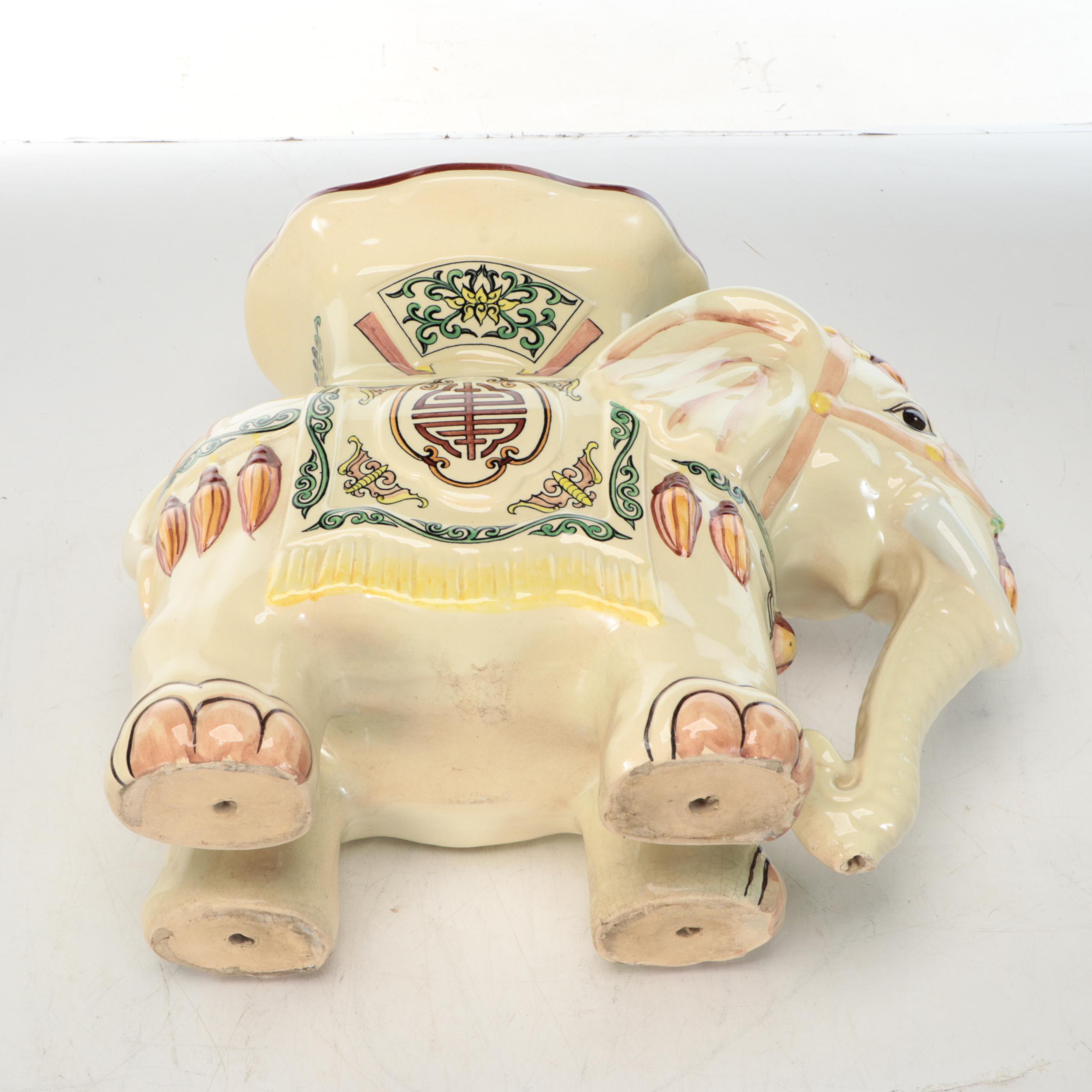 Ceramic Elephant Floor Stands