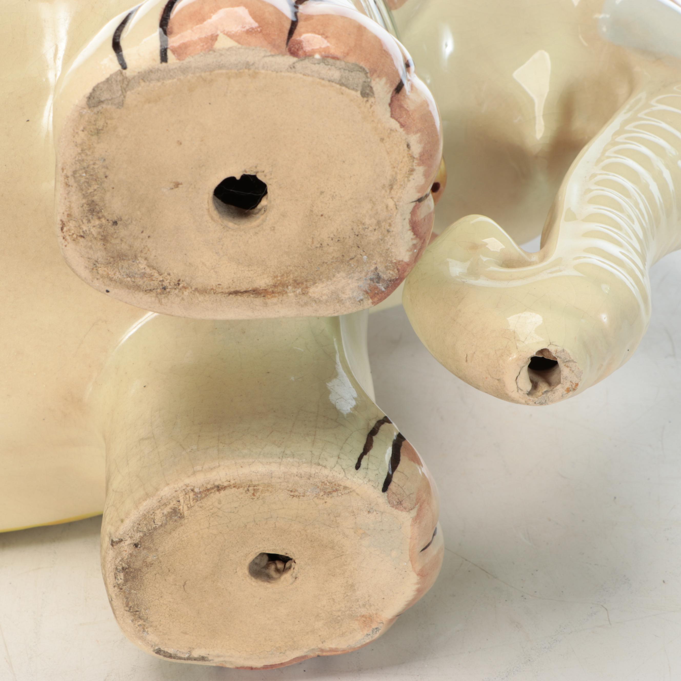 Ceramic Elephant Floor Stands