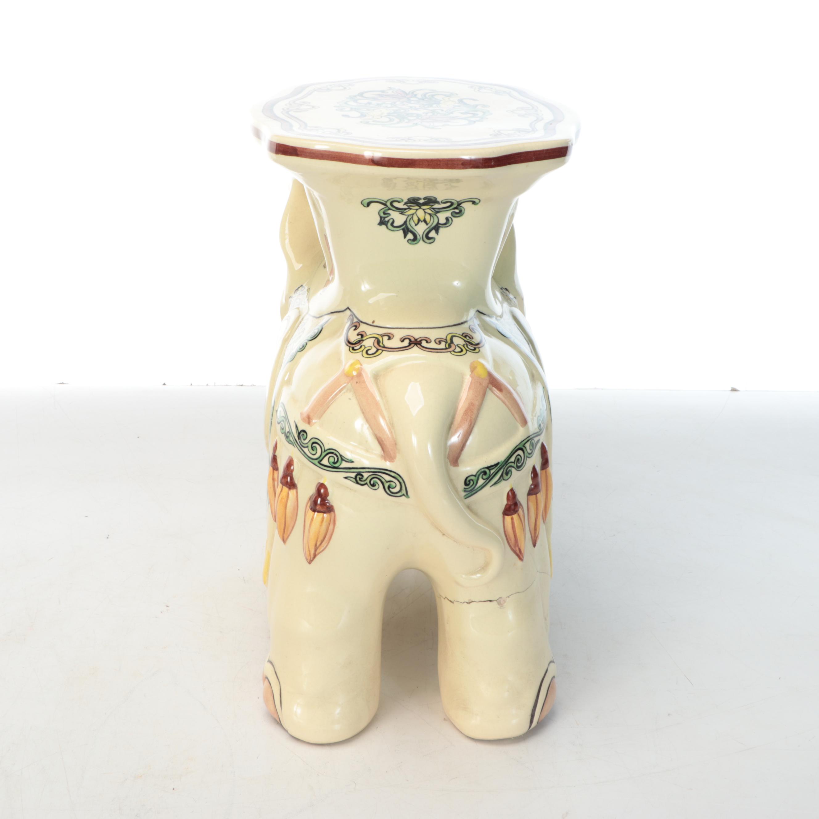 Ceramic Elephant Floor Stands