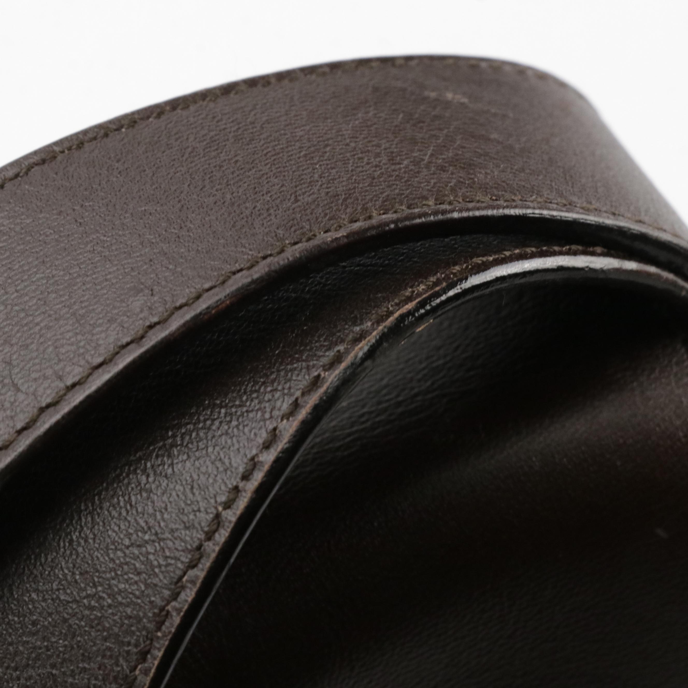 Gucci Single G Tuck Flap Shoulder Bag in Dark Brown Calfskin Leather