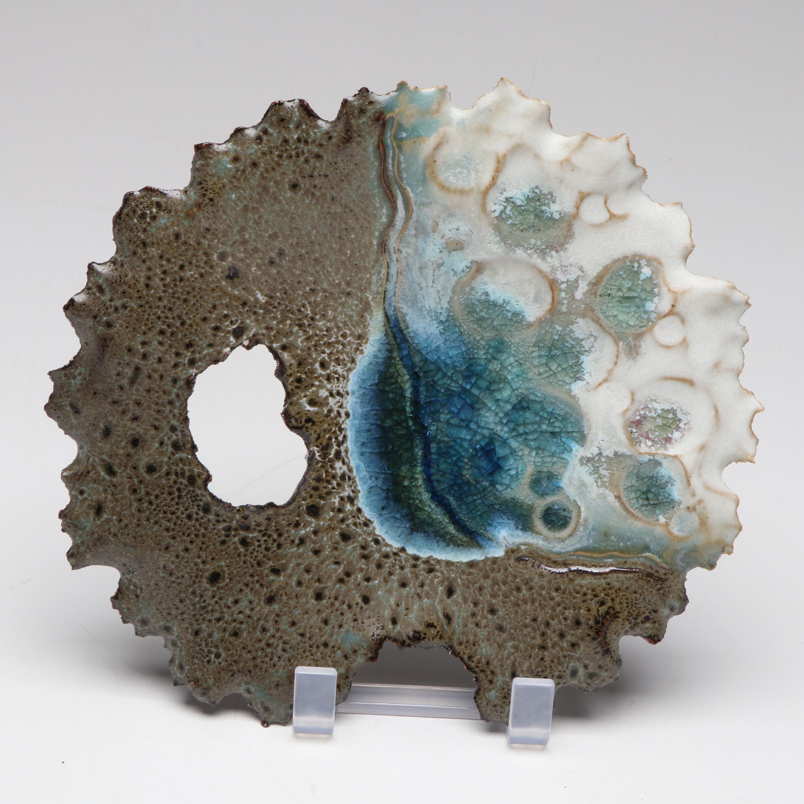 Signed Studio Art Pottery and Other Free Form Ceramic Wall Hanging