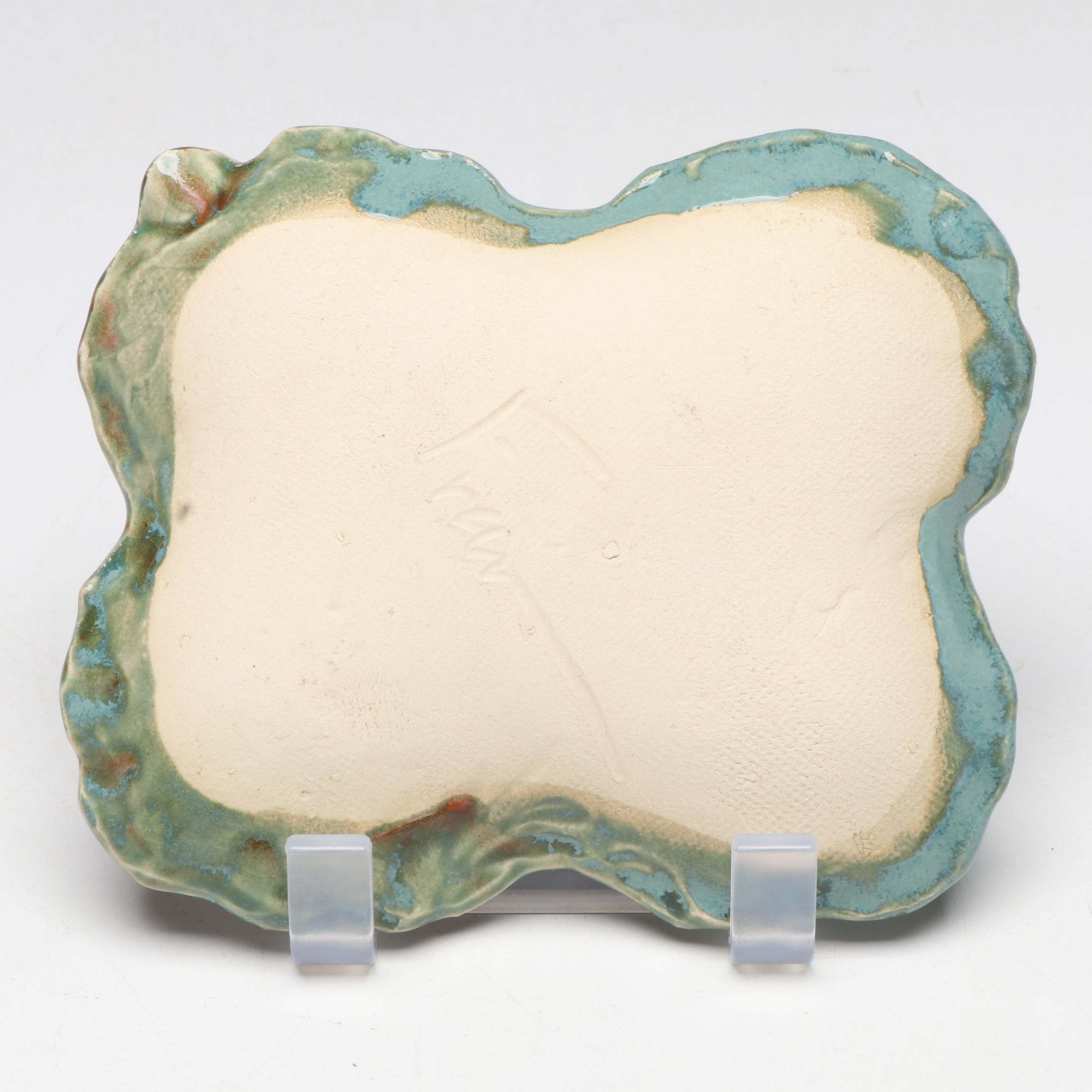 Signed Studio Art Pottery and Other Free Form Ceramic Wall Hanging