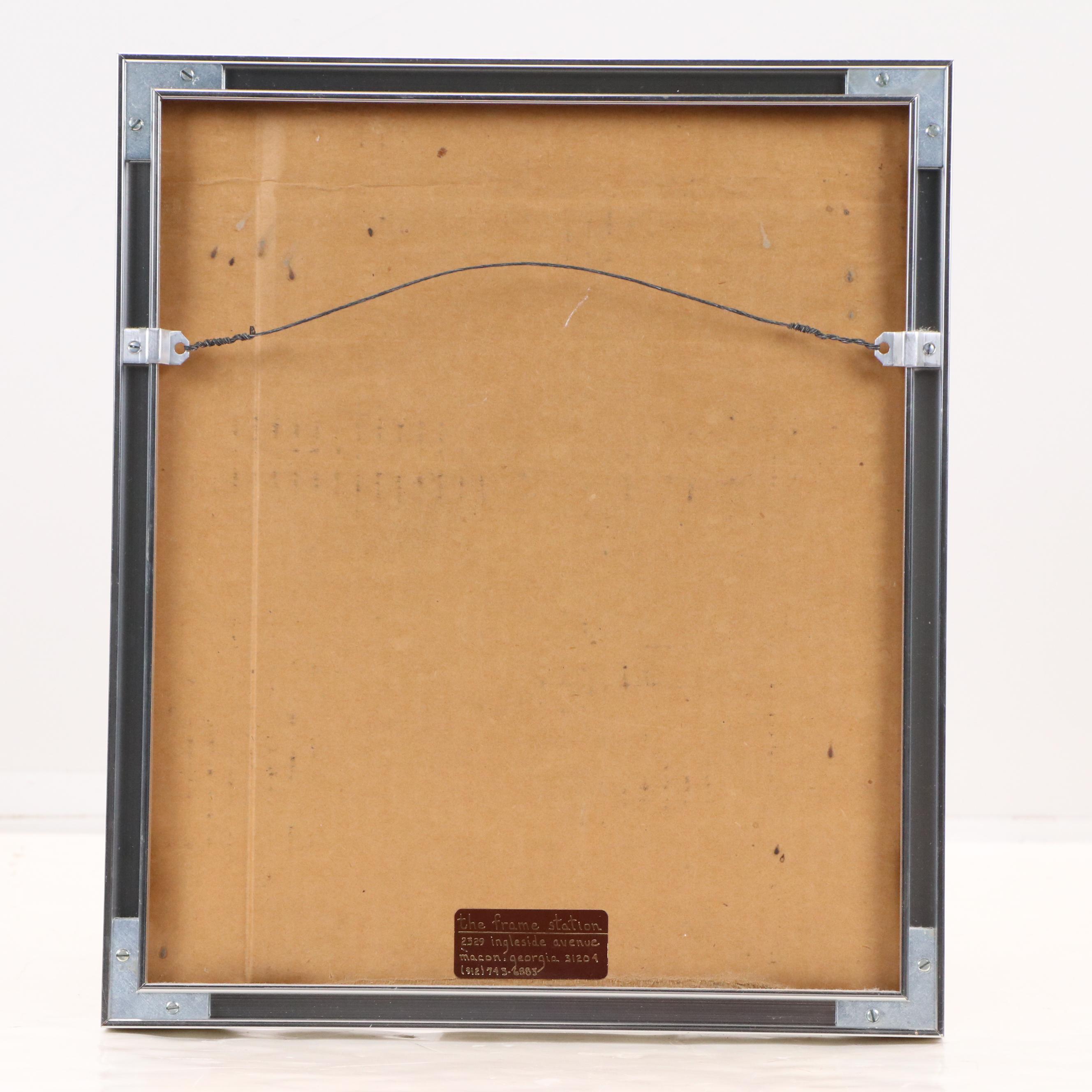 Johnny Carl Smith Stippled Ink Portrait of Man without Eyes, 1970