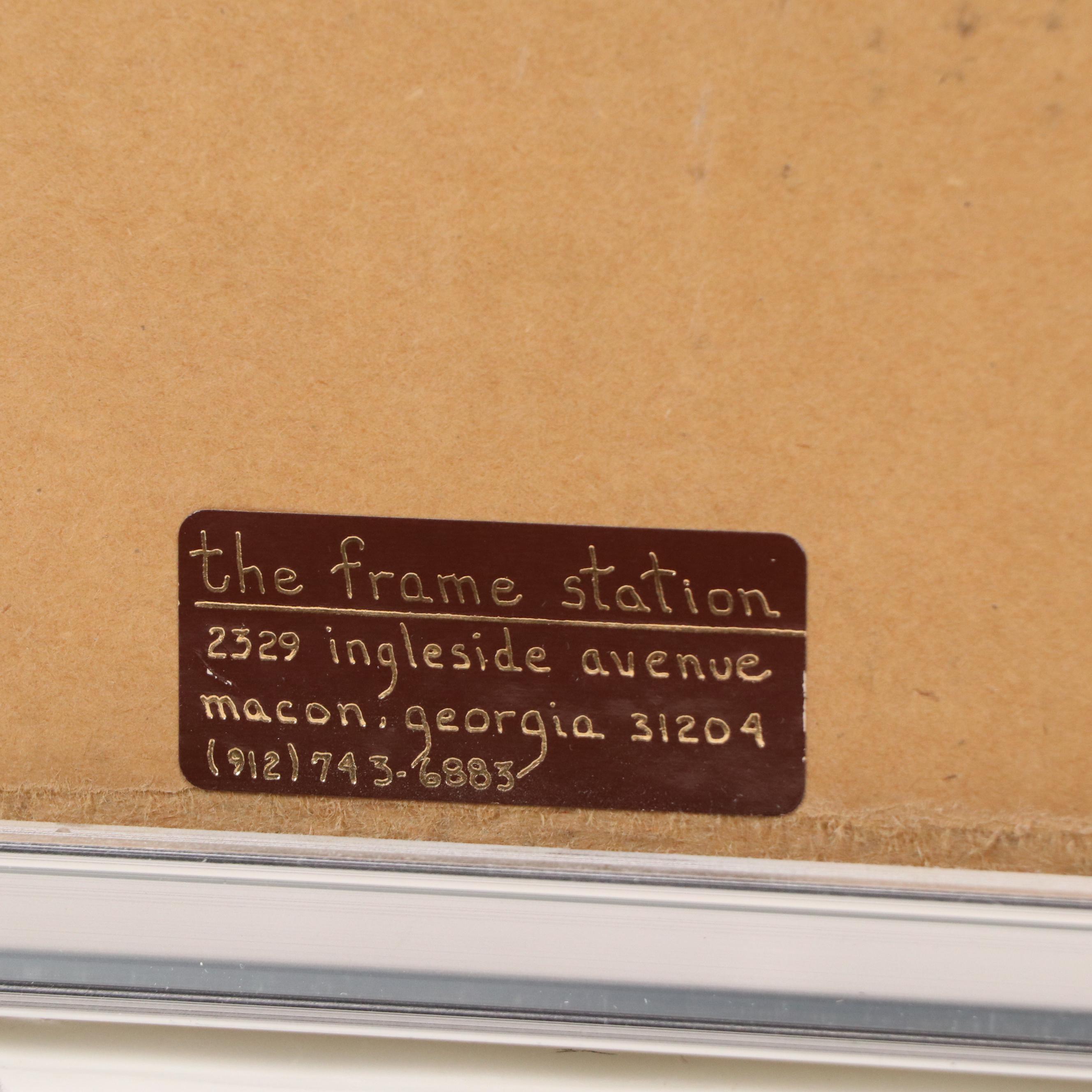 Johnny Carl Smith Stippled Ink Portrait of Man without Eyes, 1970