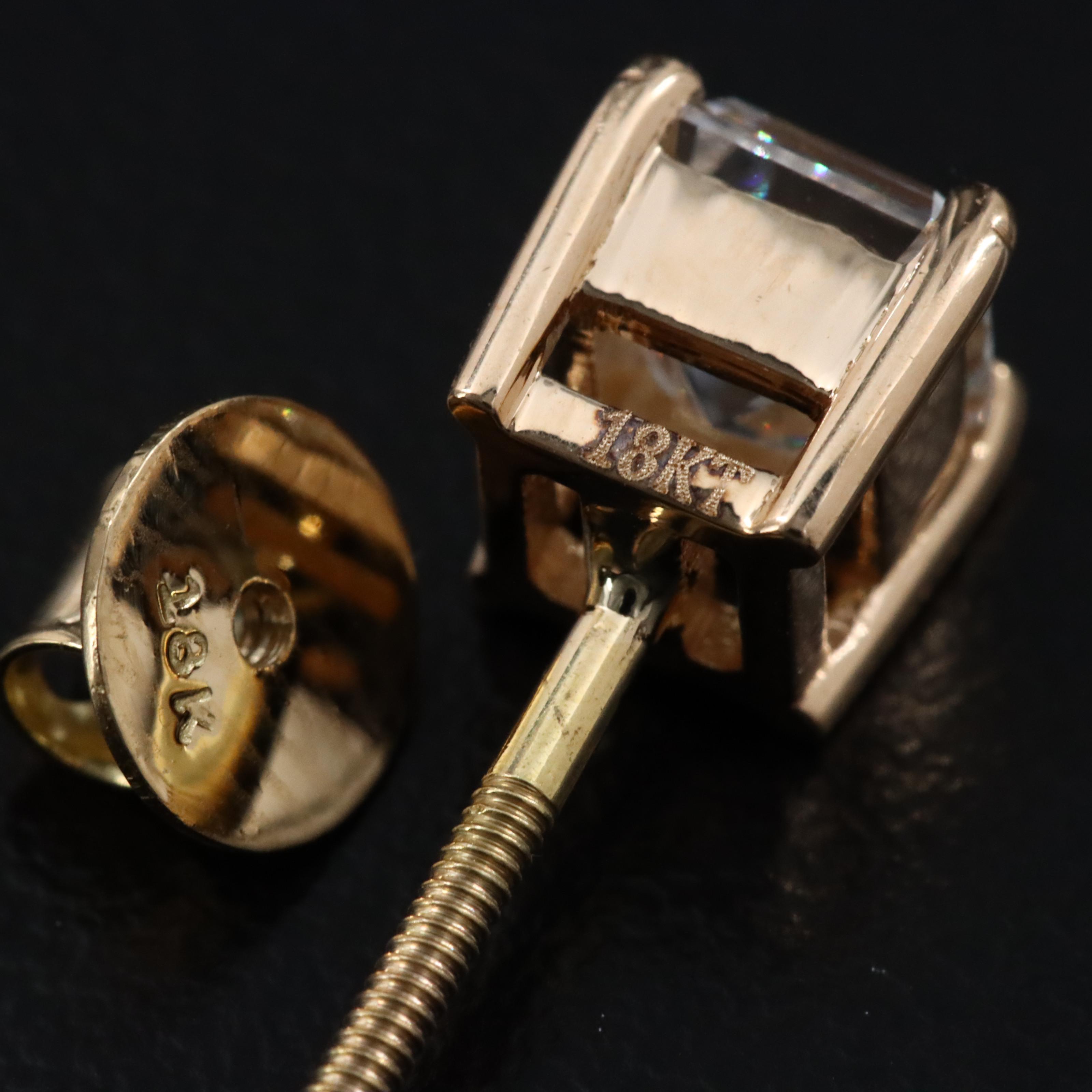 18K 2.04 CTW Diamond Stud Earrings with GIA Reports