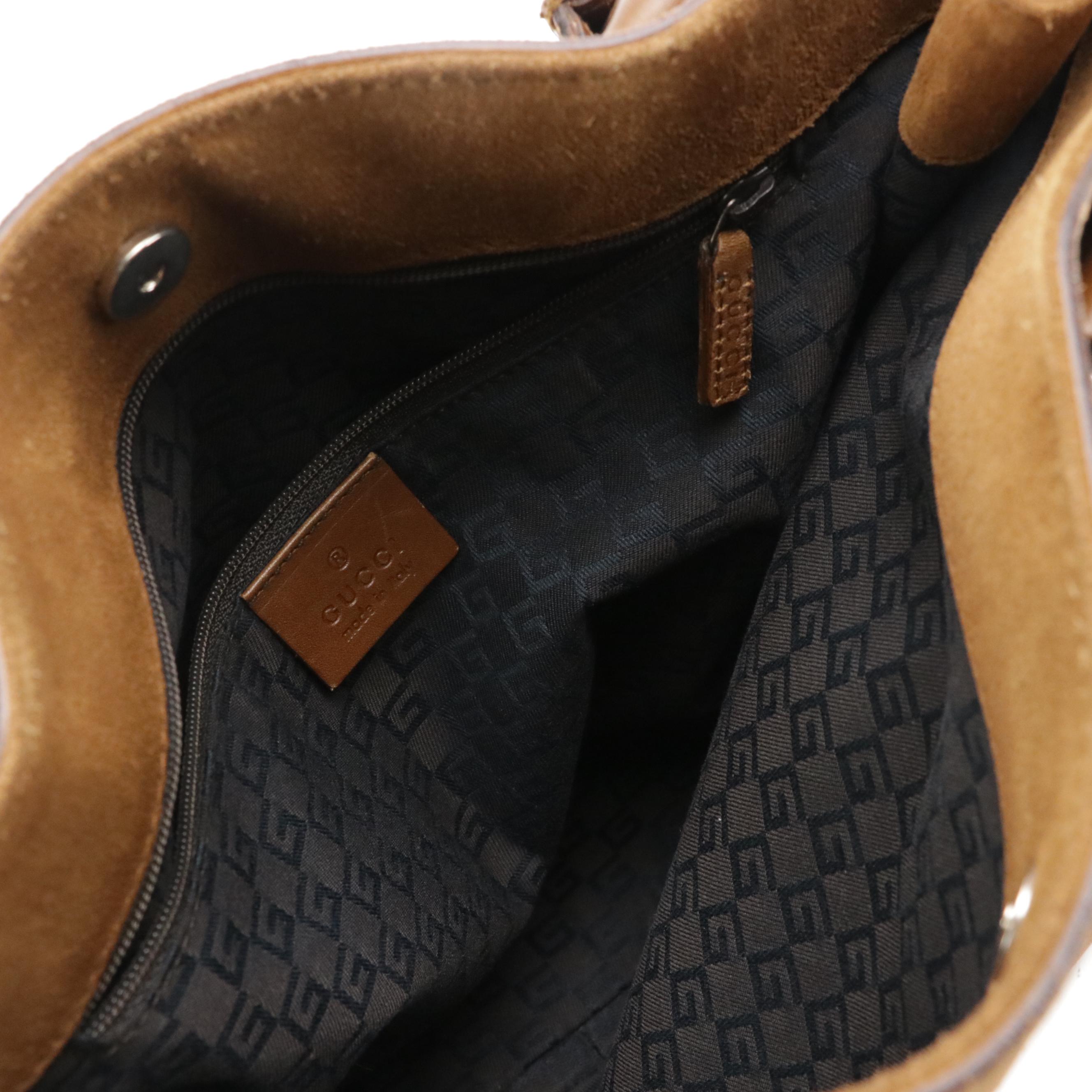 Gucci by Tom Ford Horsebit Tote in Brown Suede and Leather
