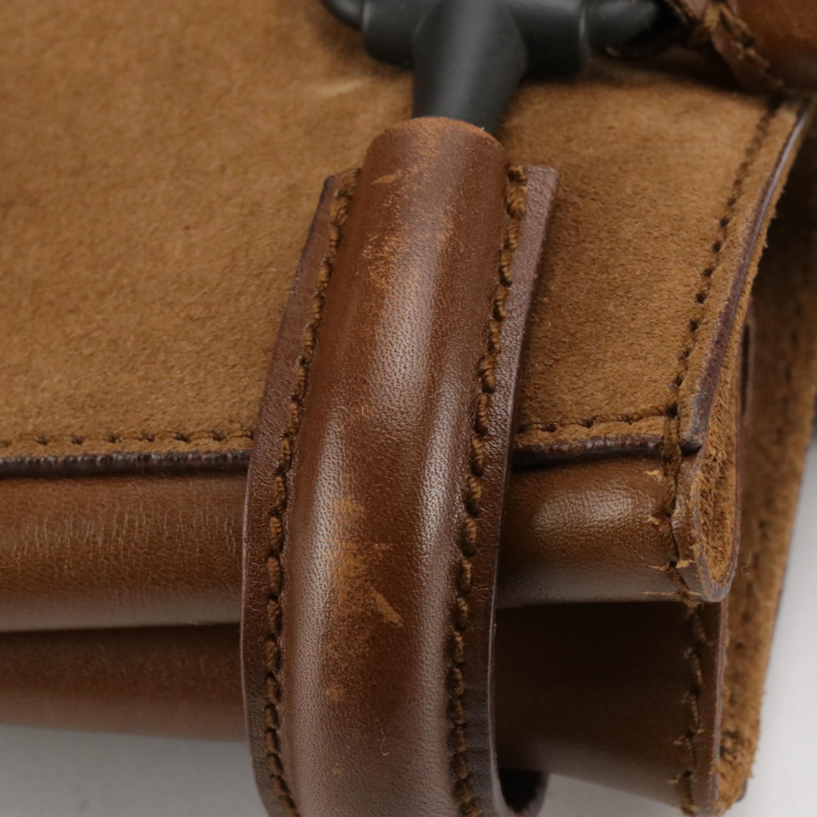 Gucci by Tom Ford Horsebit Tote in Brown Suede and Leather