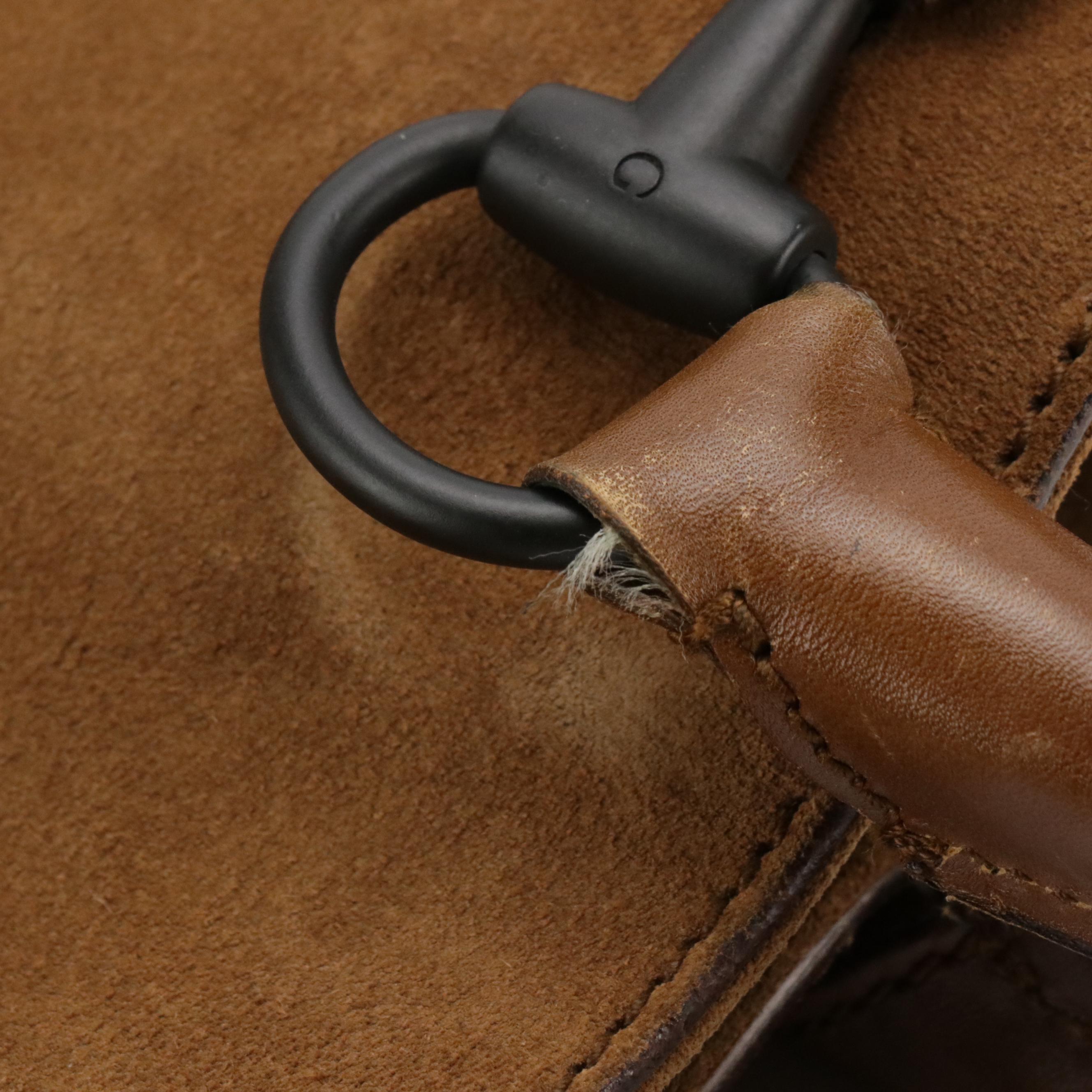 Gucci by Tom Ford Horsebit Tote in Brown Suede and Leather