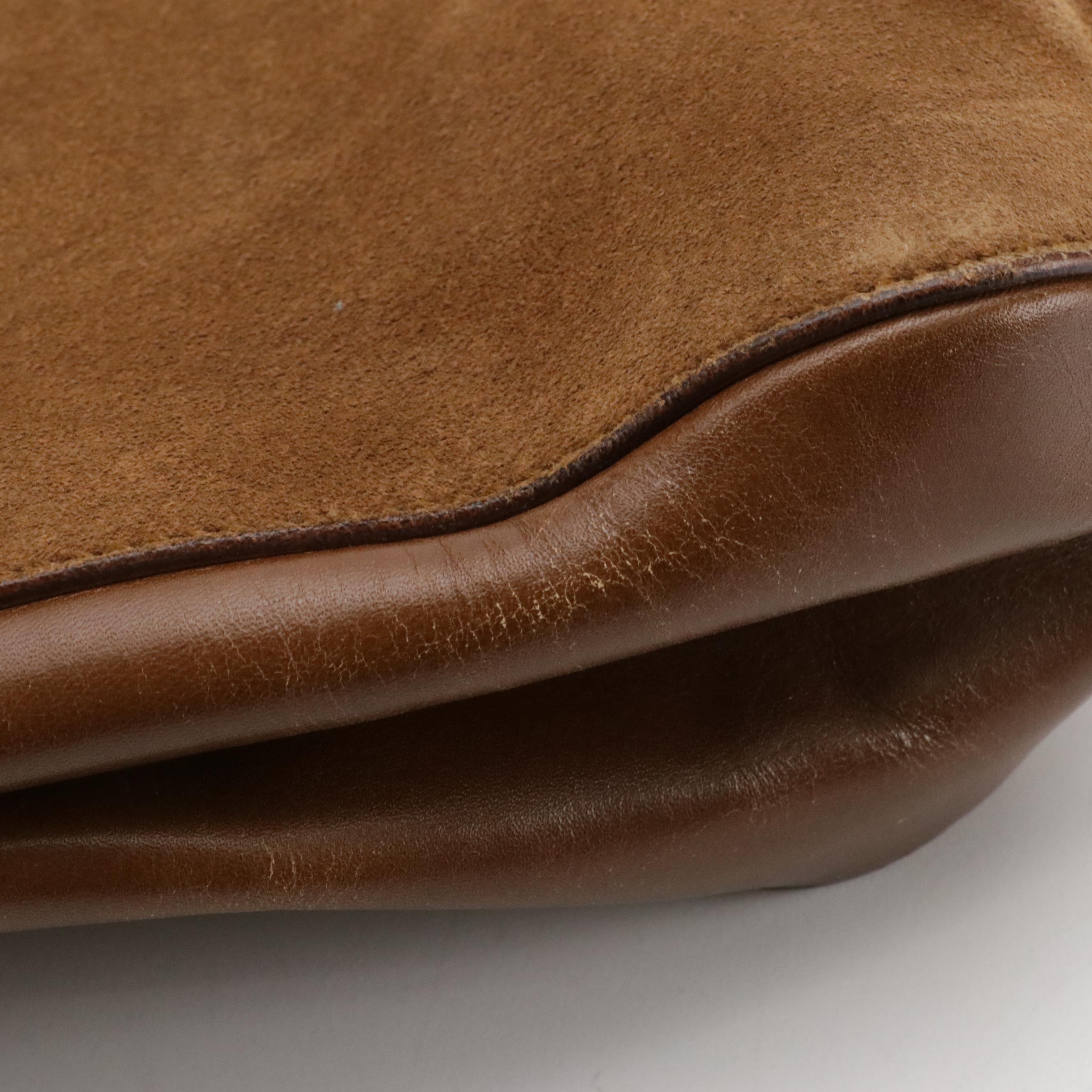 Gucci by Tom Ford Horsebit Tote in Brown Suede and Leather