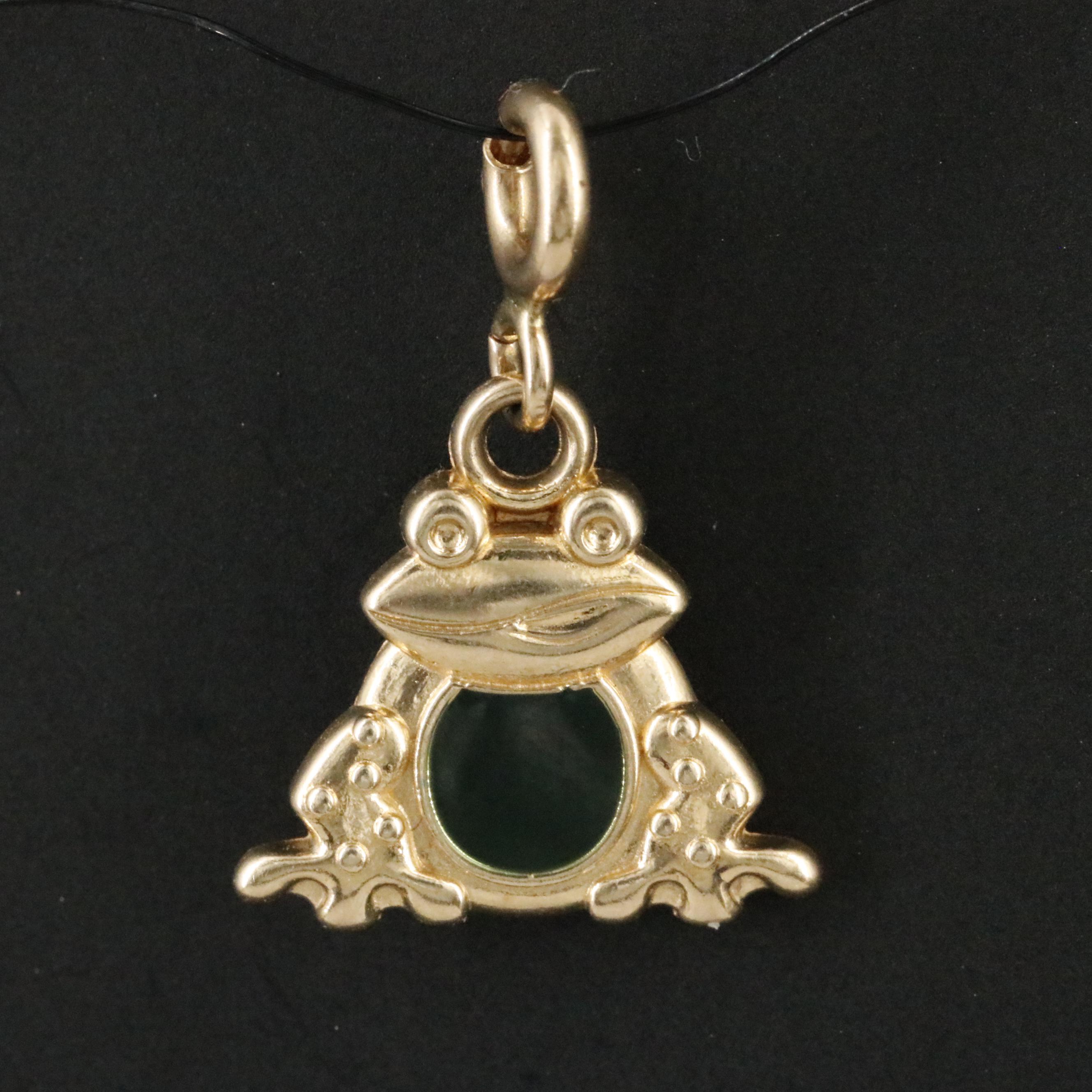 Michael Anthony 14K Enamel Frog Charm Pendant