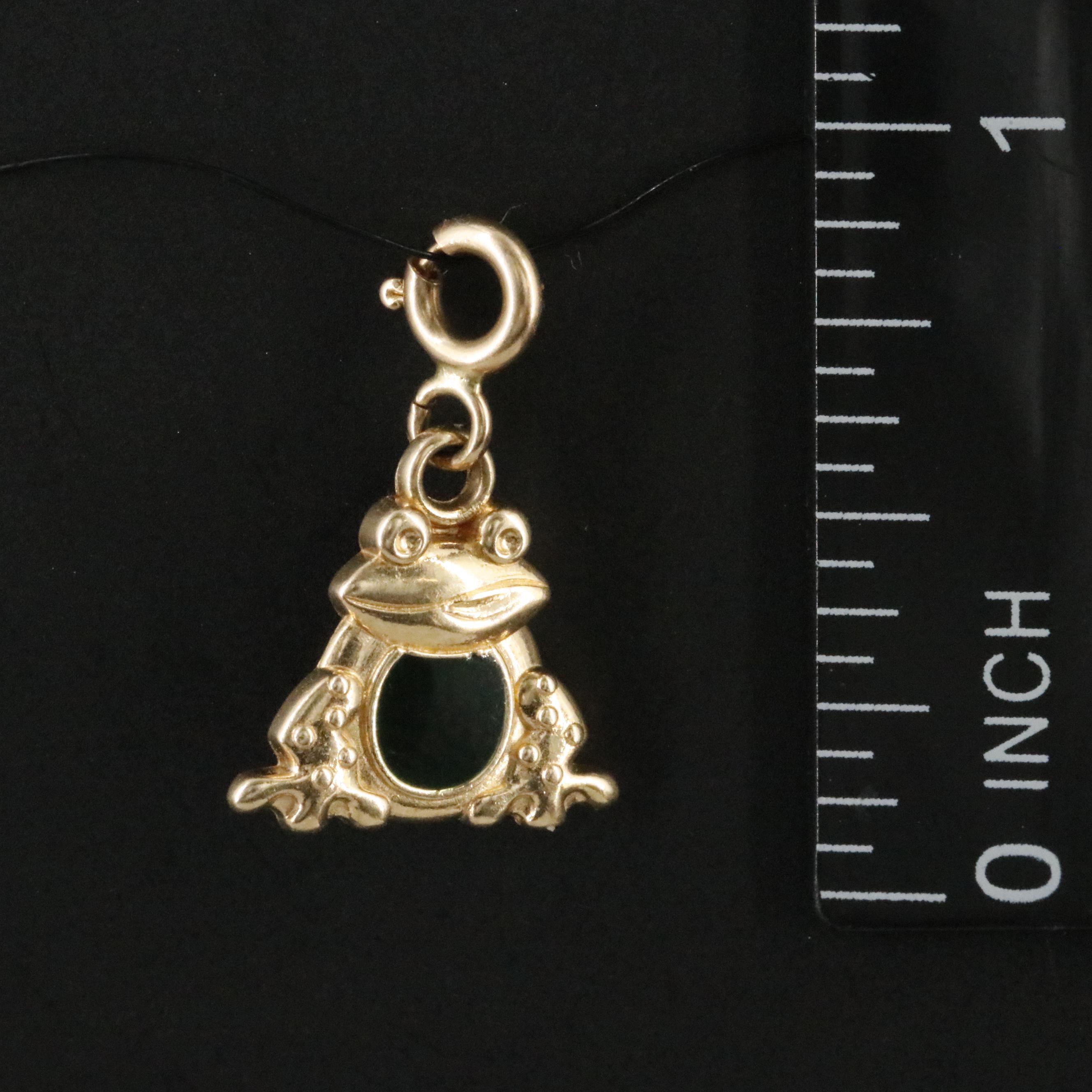 Michael Anthony 14K Enamel Frog Charm Pendant