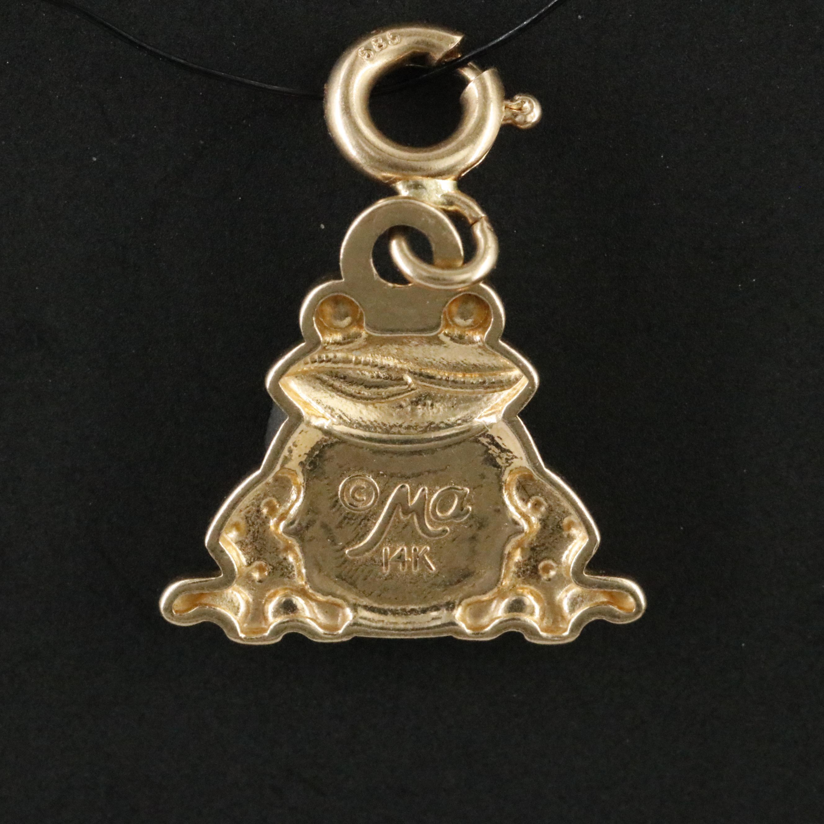 Michael Anthony 14K Enamel Frog Charm Pendant