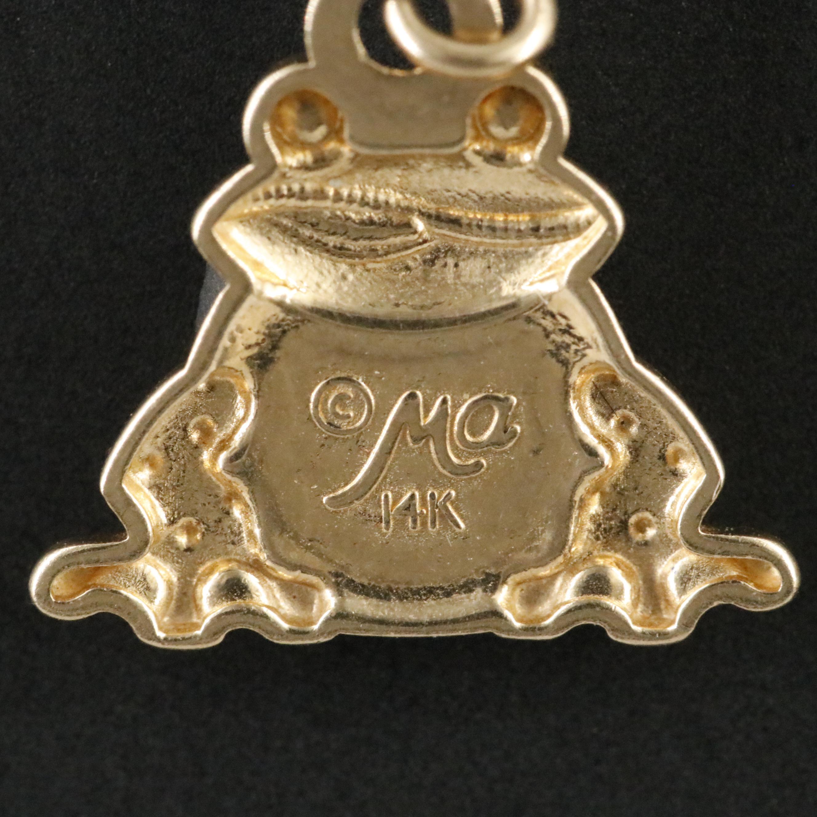 Michael Anthony 14K Enamel Frog Charm Pendant