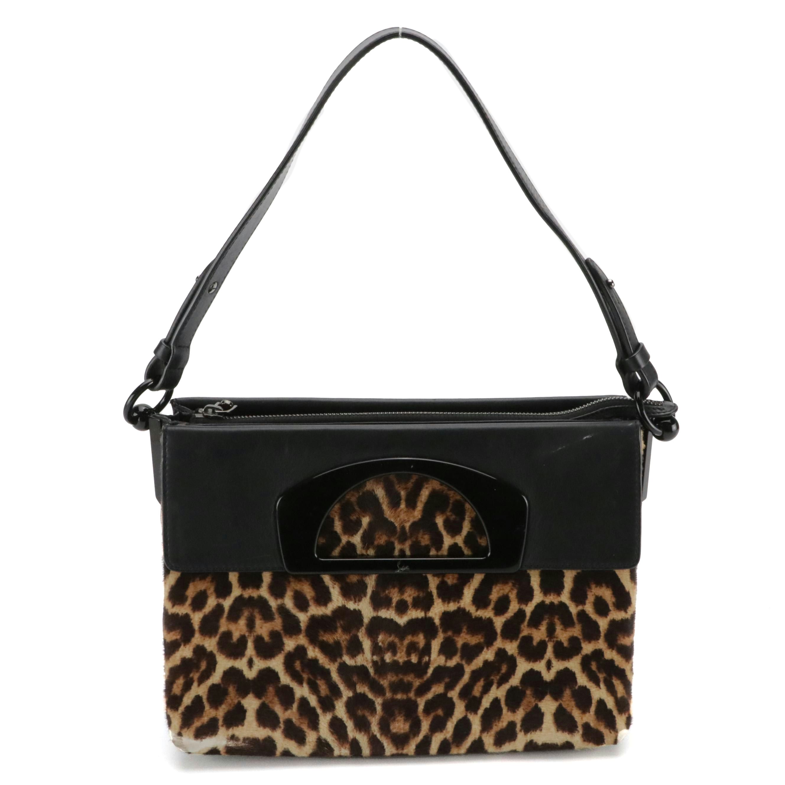 Christian Louboutin Two-Way Bag in Leopard Print Ponyhair and Grained Leather