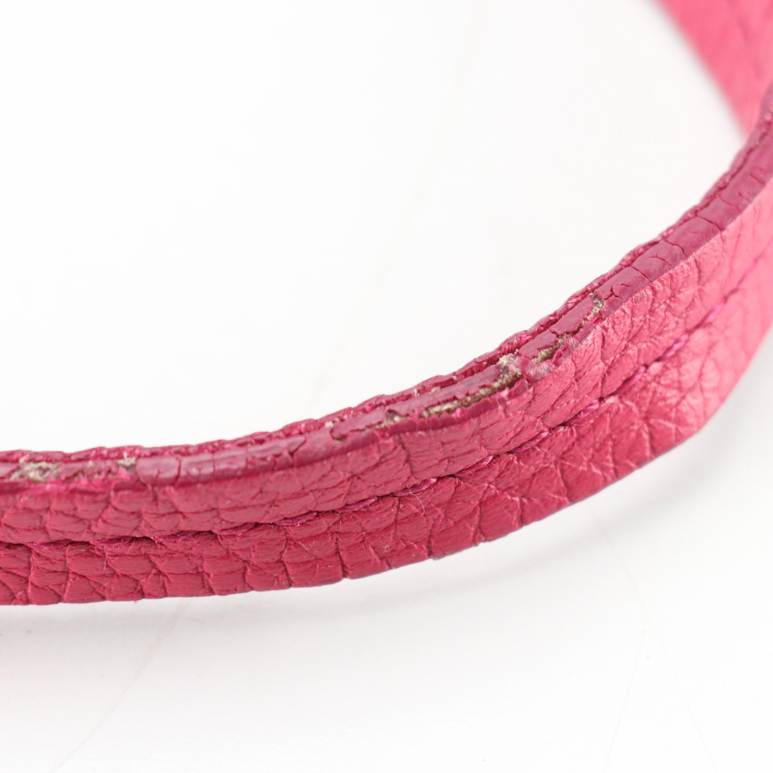 Salvatore Ferragamo Gancini Shoulder Tote in Hot Pink Grained Calfskin Leather