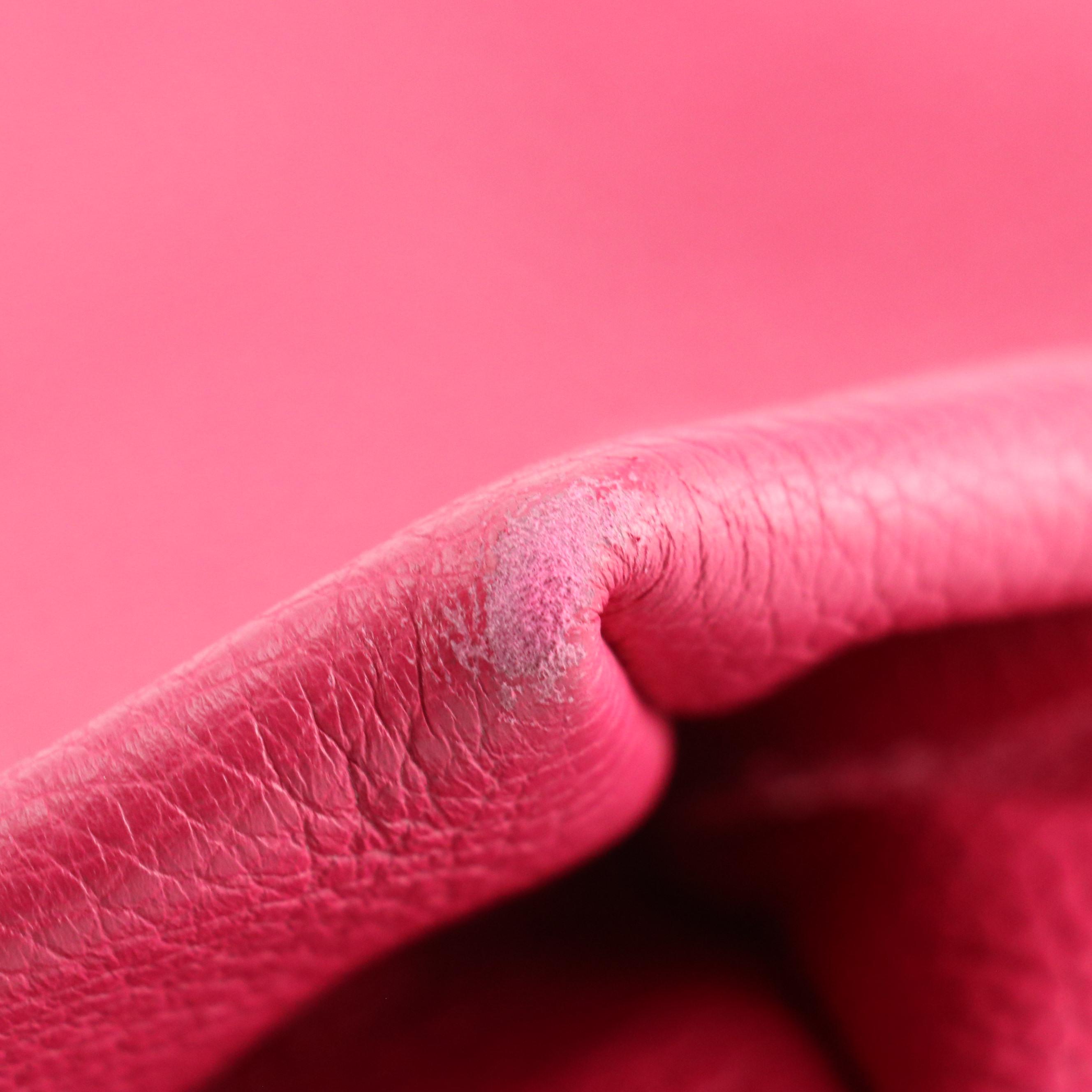 Salvatore Ferragamo Gancini Shoulder Tote in Hot Pink Grained Calfskin Leather